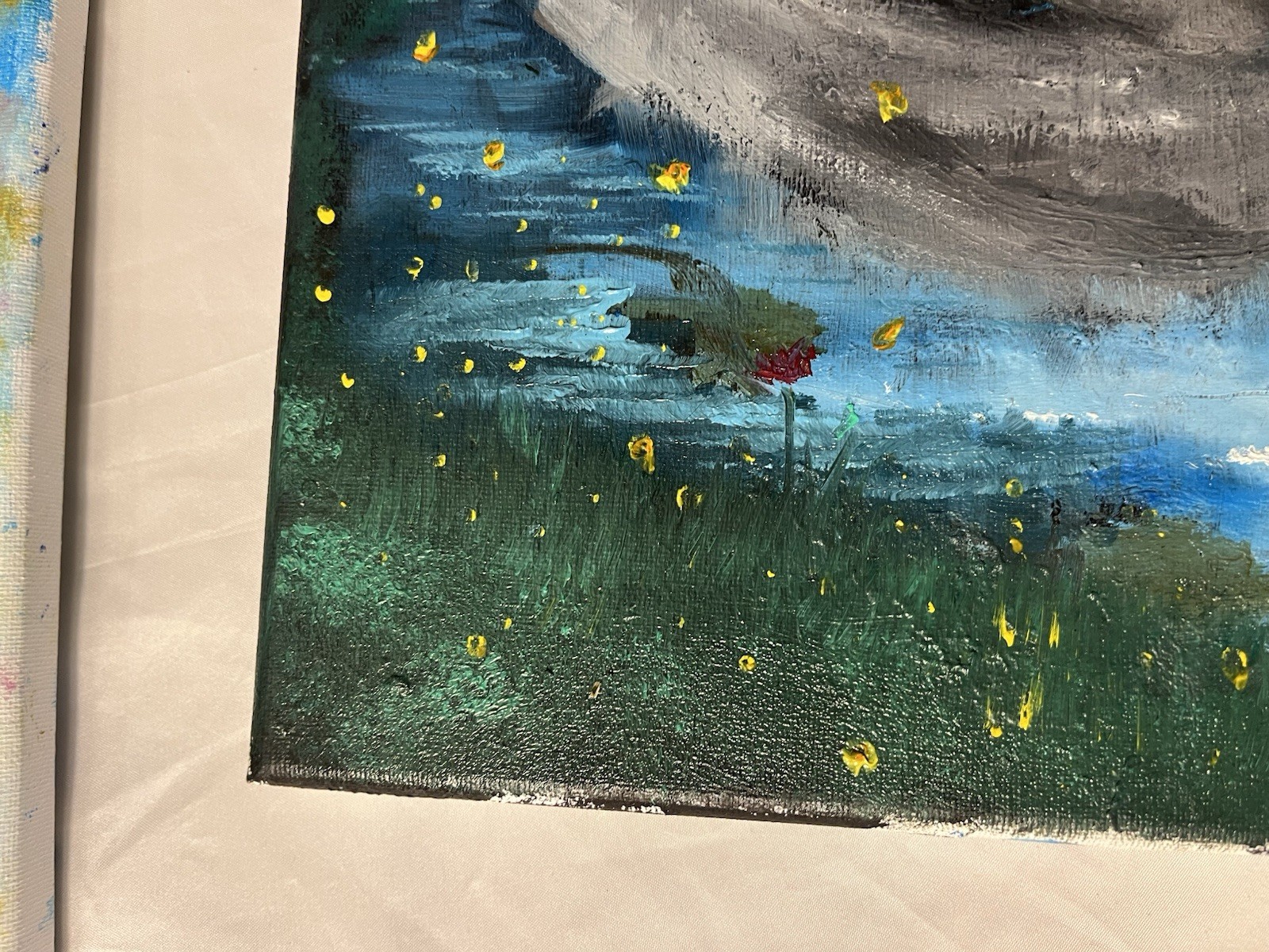 Original Impressionist Swans on Water Oil Painting on Canvas