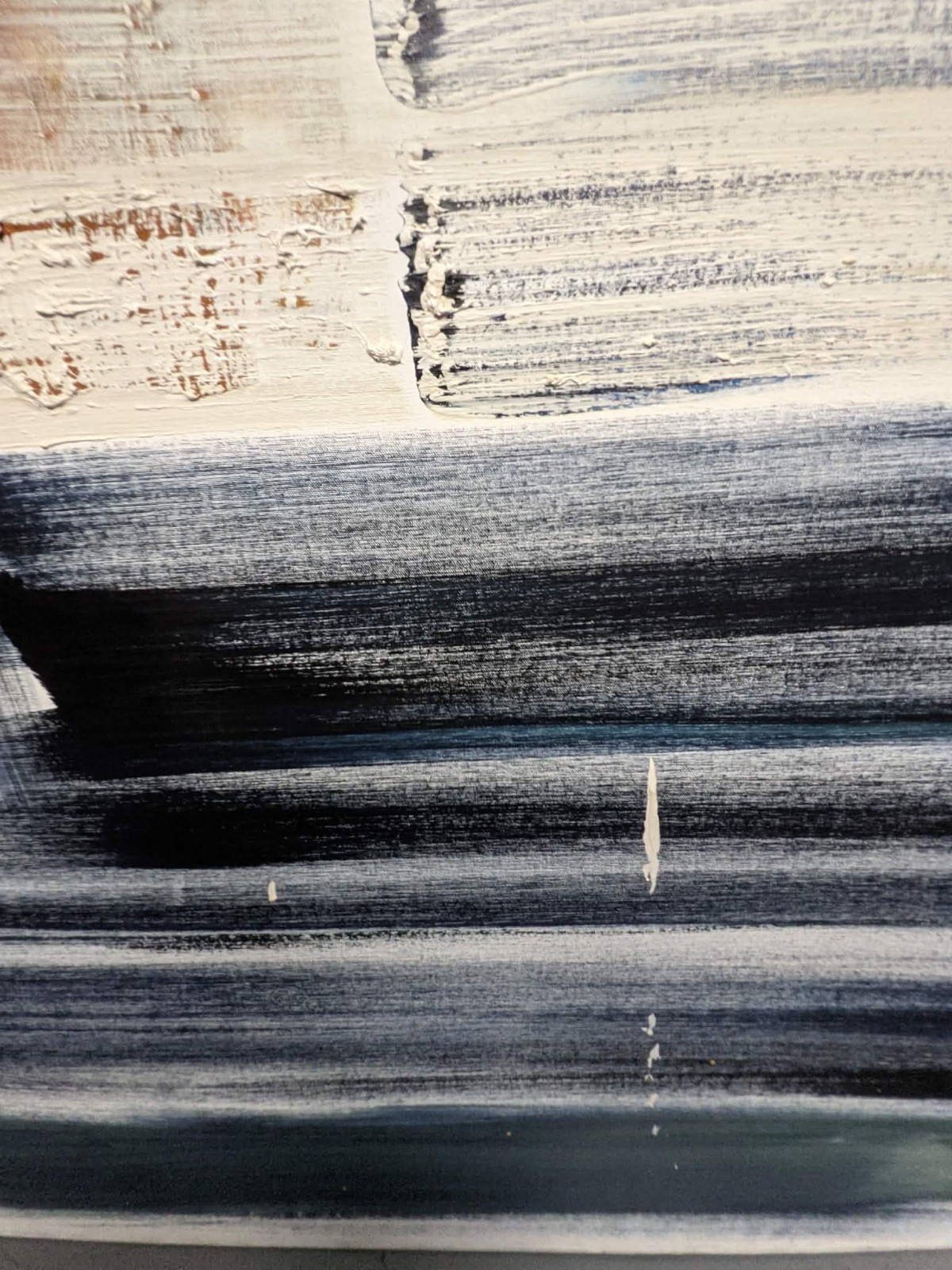 «Gold Point to White» – Original Abstract Oil Painting 72×60 in.