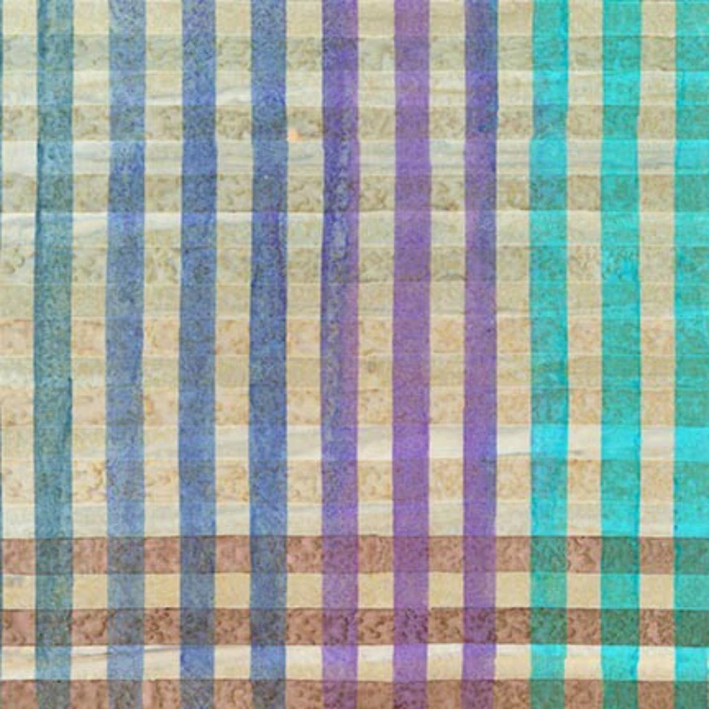 Mist Hand Painted Gingham Batik