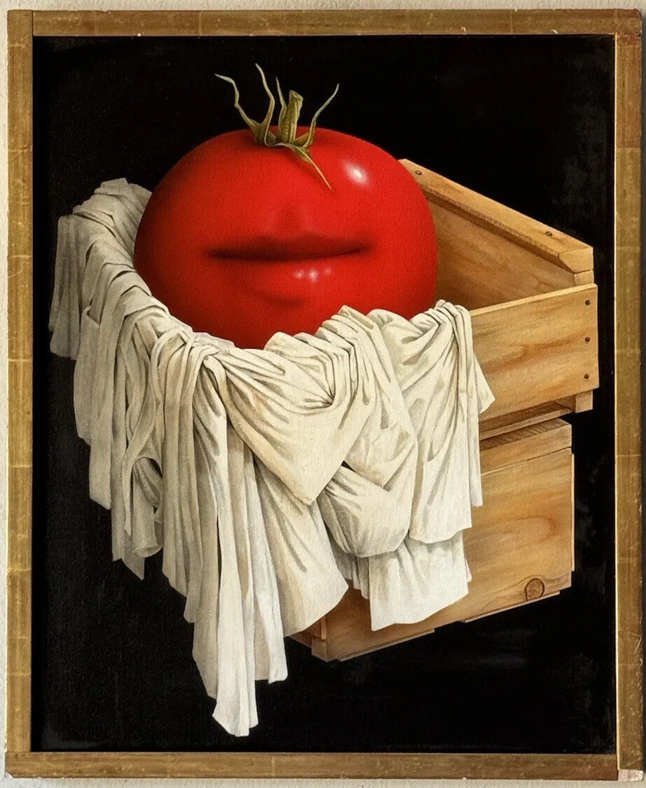 CHARLEY BROWN VINTAGE MODERN STILL LIFE SURREALIST OIL PAINTING OLD SURREALISM