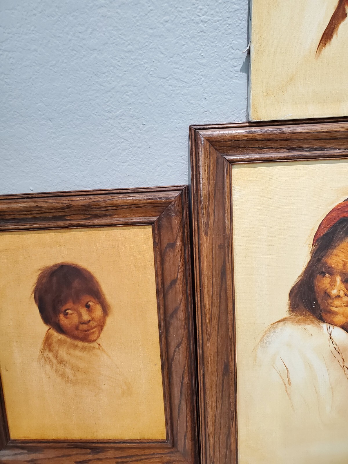 Set 4 oil Painting on Canvas 20×16″ in 18×14″ 12×16″12×16″ good Condition