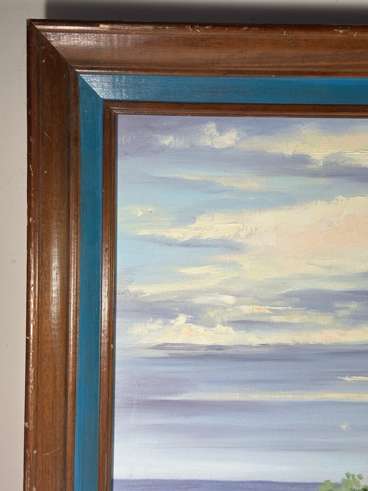 Original Framed Lighthouse Sea Scape Oil Painting Signed Richard Elwell