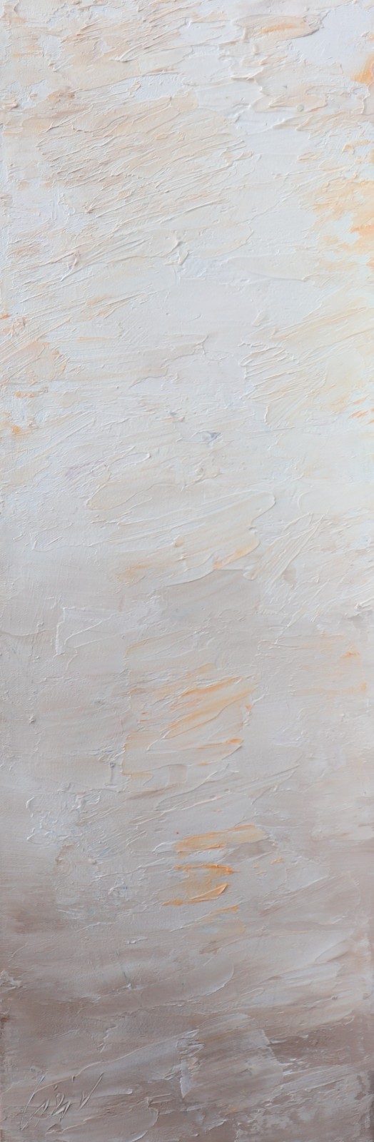 Tranquility Moments, Neutral Textured Abstract Painting 10×30, Japandi Wall Art