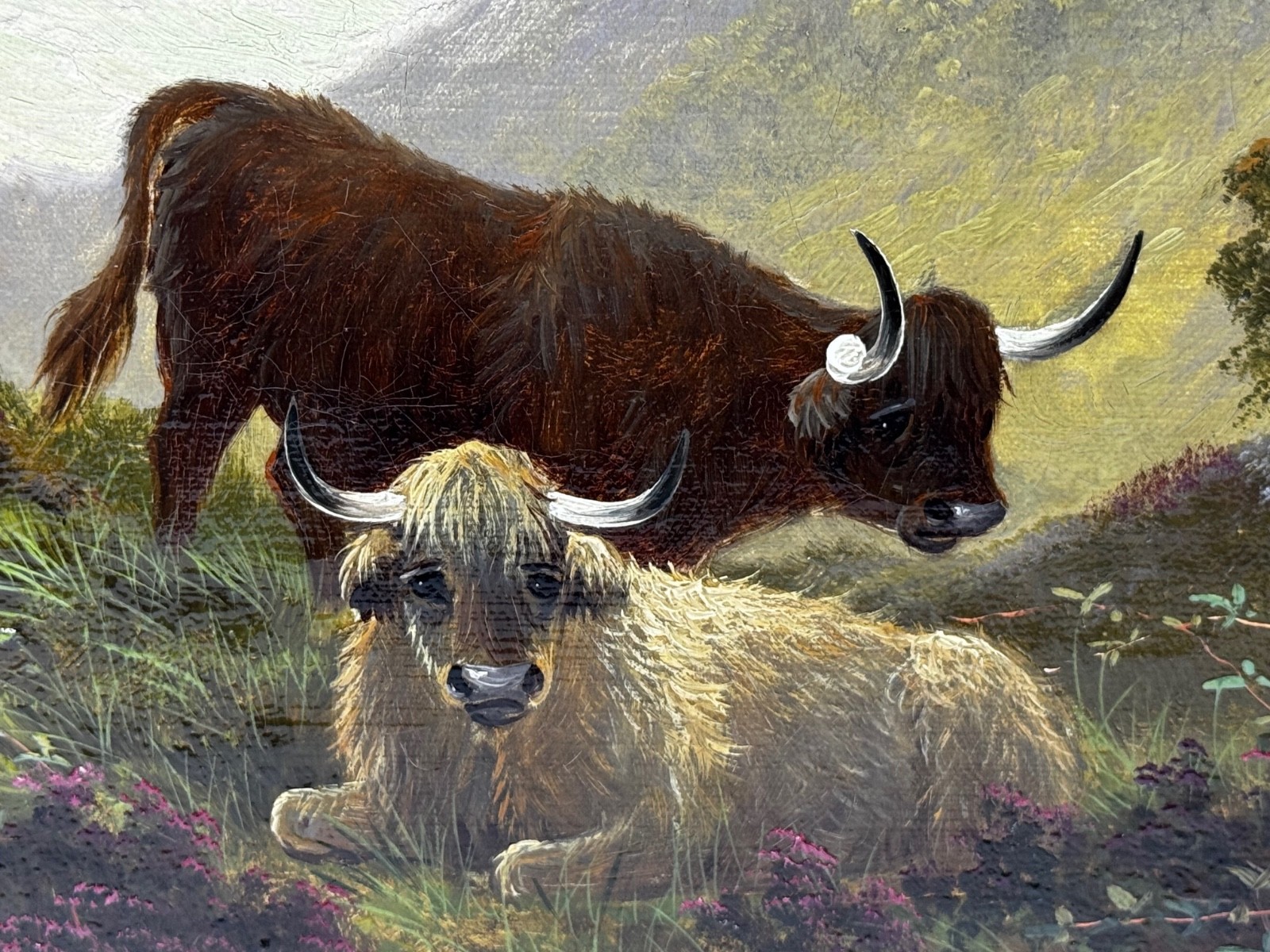Painting ⛰️ Ben Lawers First Light Morning Mist Highland Cattle Beside Loch Tay