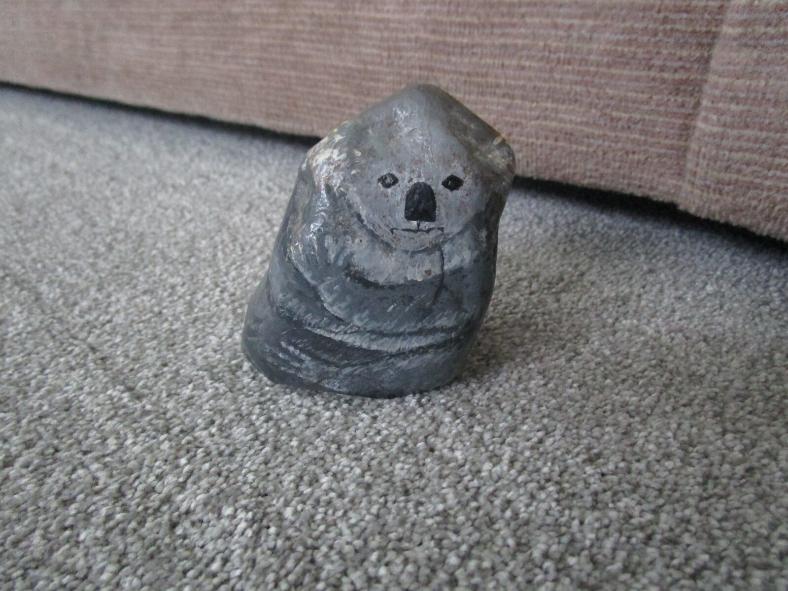 Hand Painted Rock Baby Koala Bear Stone Art Pet Rock Paperweight
