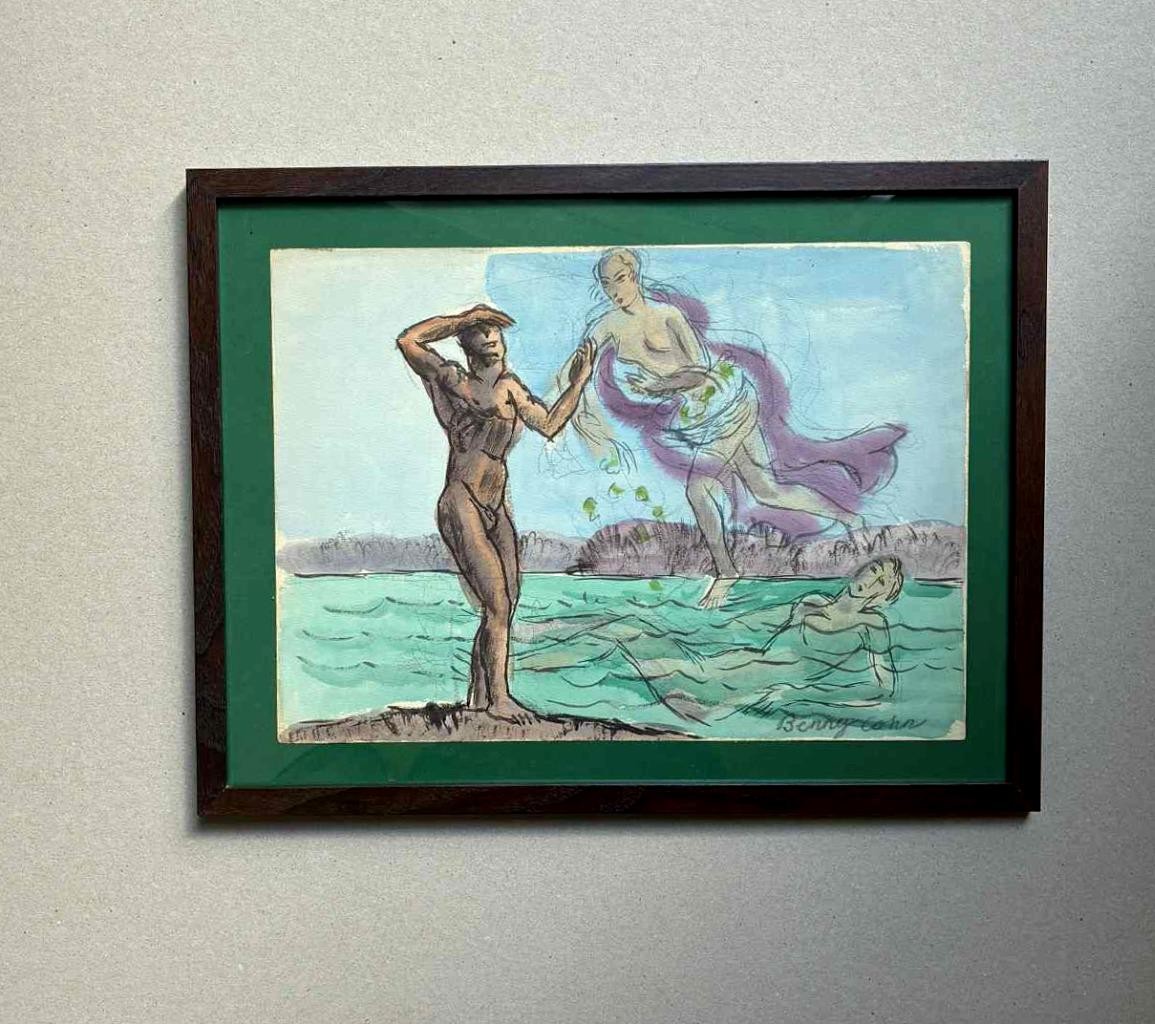 Benny Cohn (American,1896) Mythological Figures. ca. 1940s. Fine Modernism.