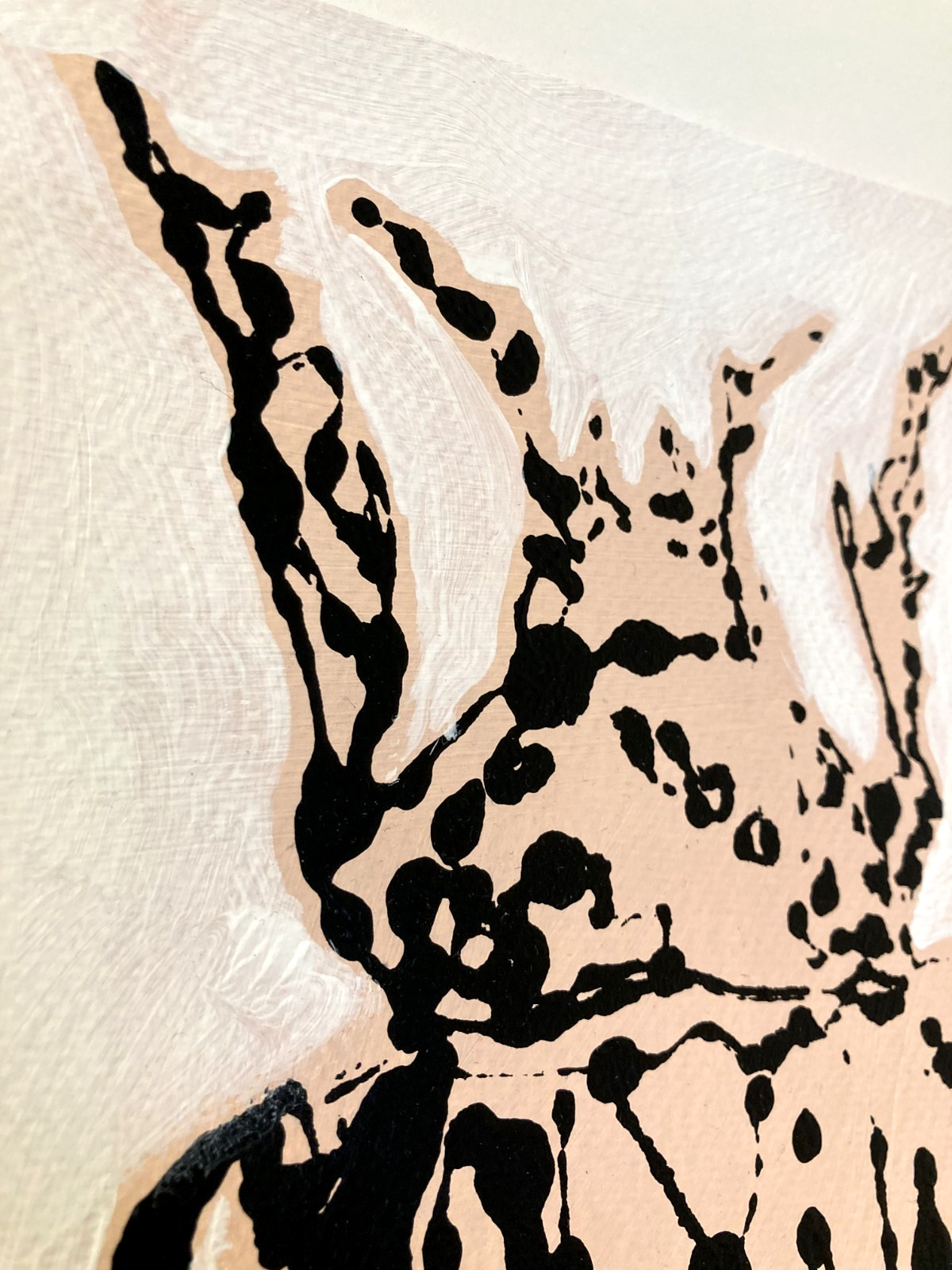 SLOOG Original Art Unique Expressionism Painting on Paper 9×12 Ink Blot Beetle