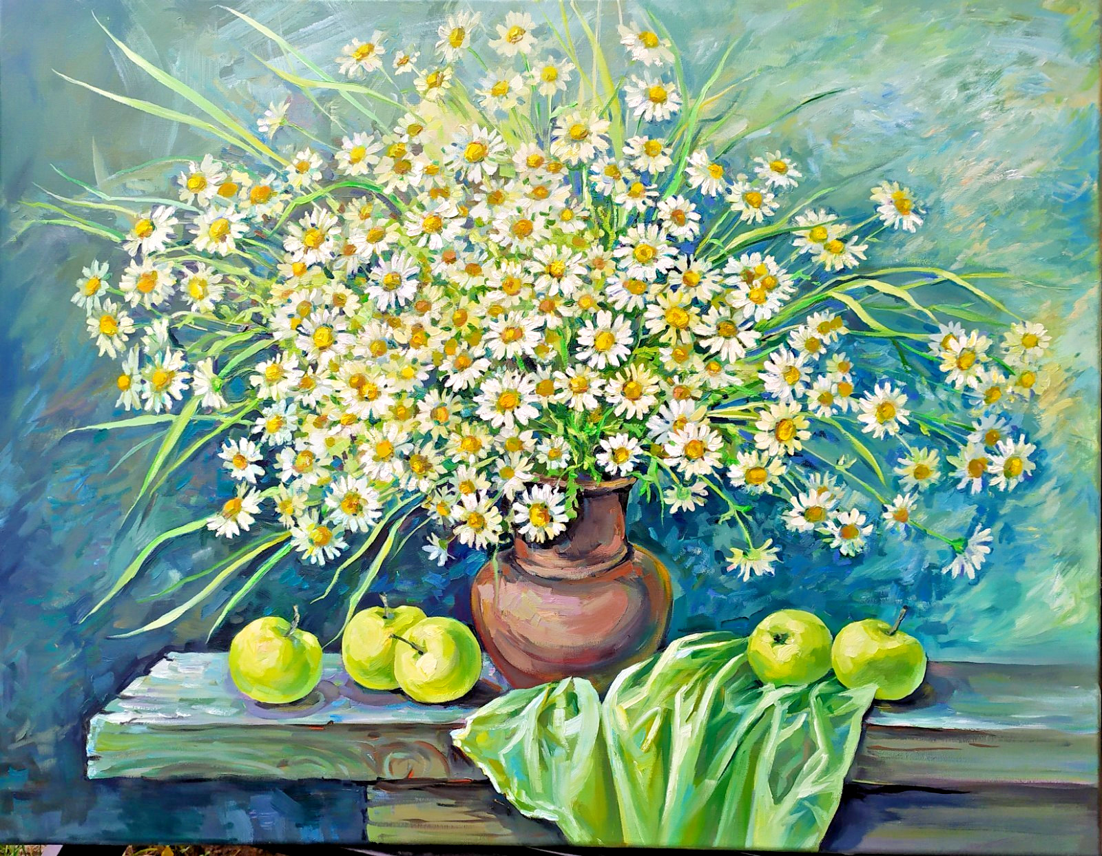 art 629 original painting oil on canvas 27.5×35.4 in (70×90 cm) still life