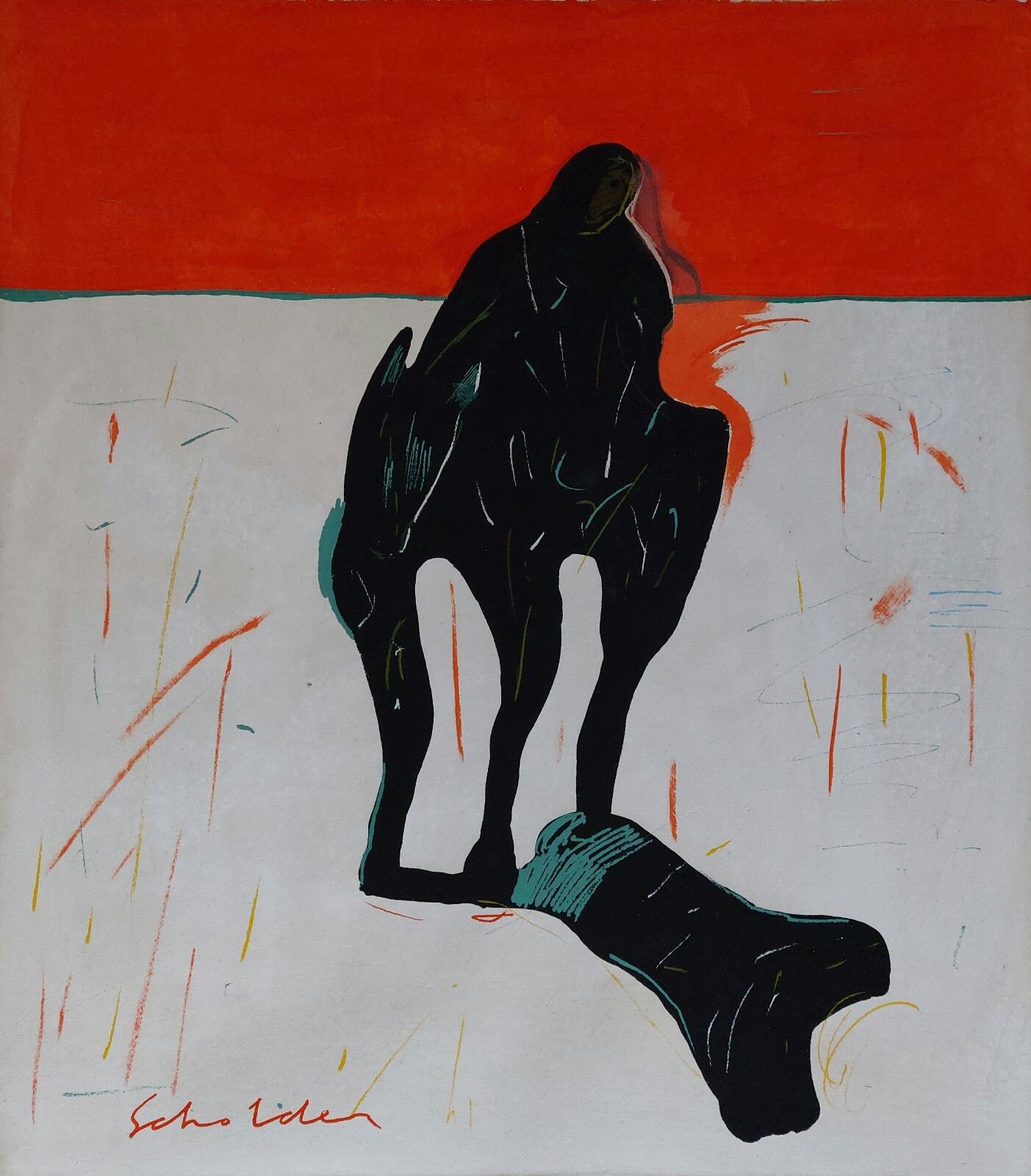 Fritz Scholder Signed Postmodern Painting on Canvas Native American Pop Art