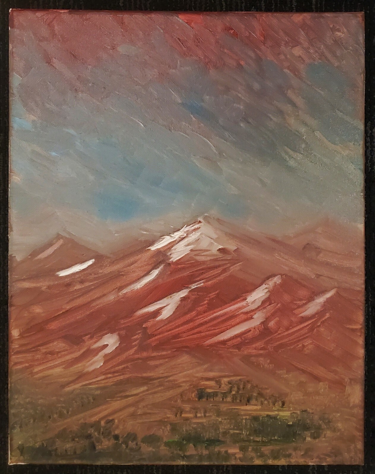 Mountains Oil Painting Alps Landscape on canvas Signd Max Kravt distant Rocks mt