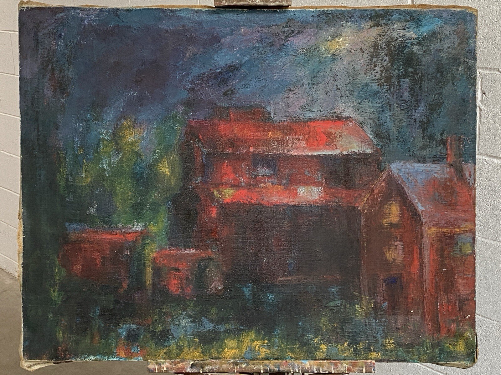 1969 JOSE BERNAL (1925-2010) EXPRESSIONIST/ABSTRACT OIL ON CANVAS PAINTING CUBAN