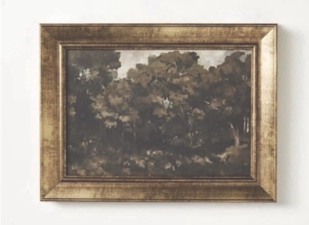 NWOT Moody Foliage Scene in a Gold Frame 16 x 12 Picture