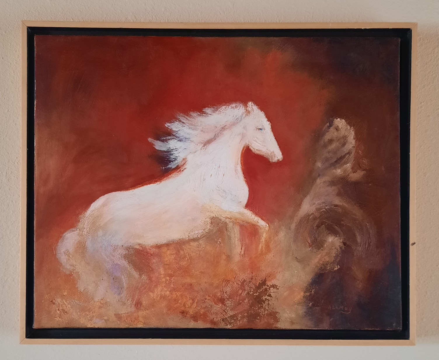 Wild Horse Oil Painting Santa Fe Ann LeMay 16 x 20 in Framed and Signed