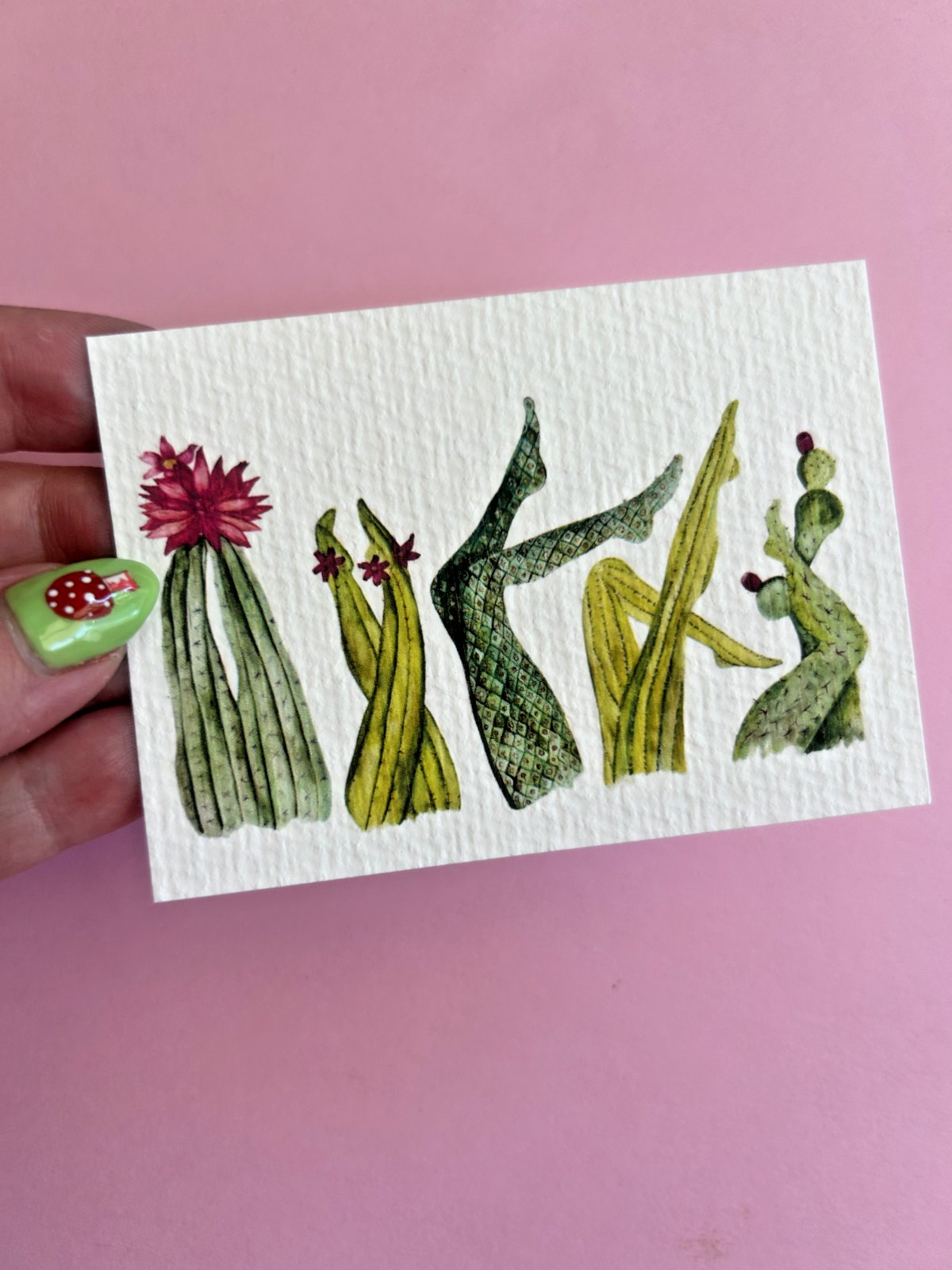 ACEO Edition- Print Sawyer Crane Leg Series Cactus Nature Feminist Watercolor
