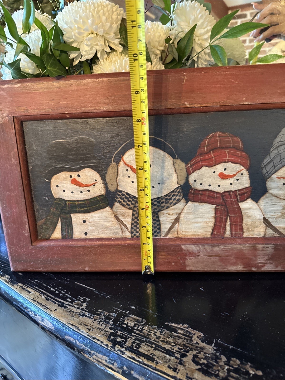Snowman Window Art Wooden