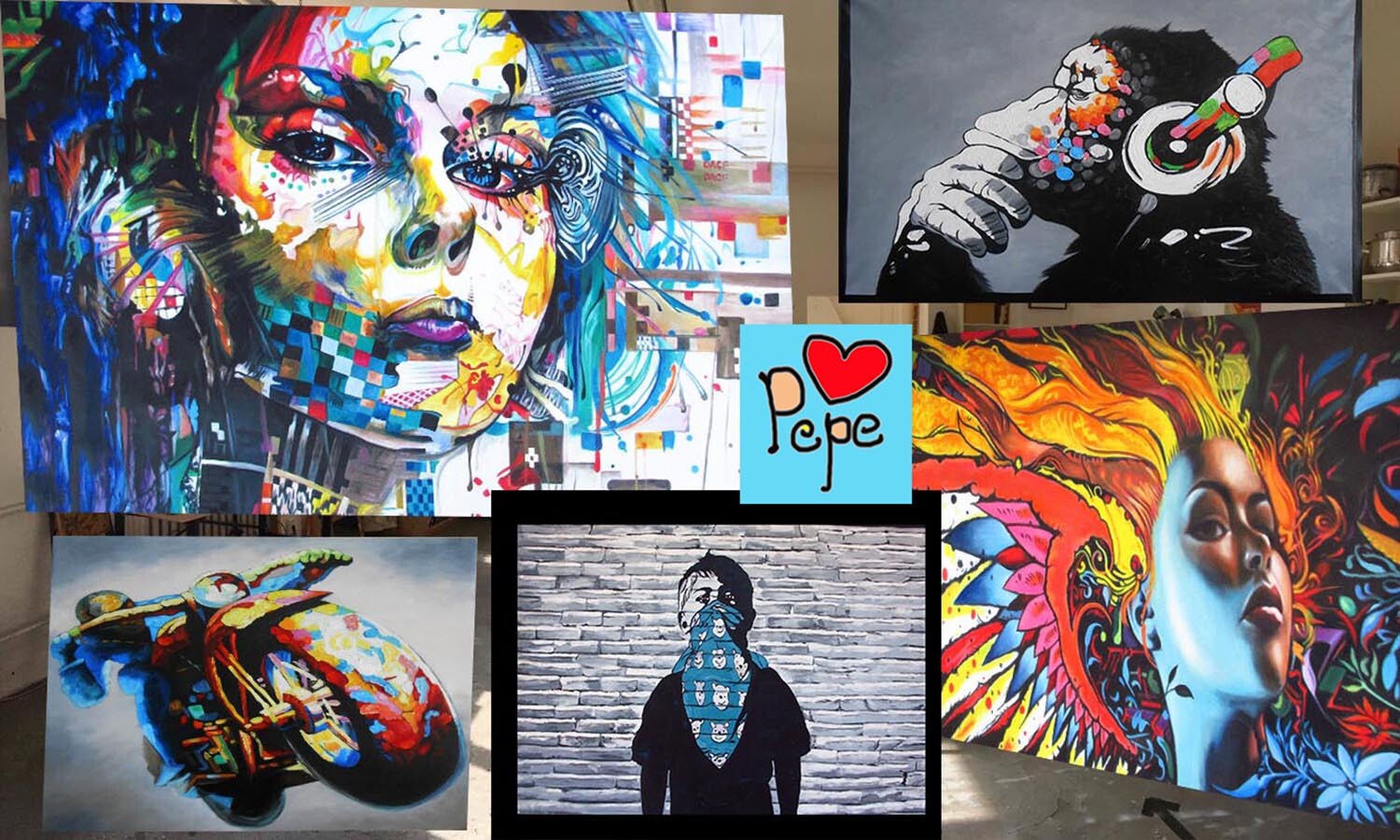 MONKEY PAINTING Art CANVAS Print Street DJ chimp pop