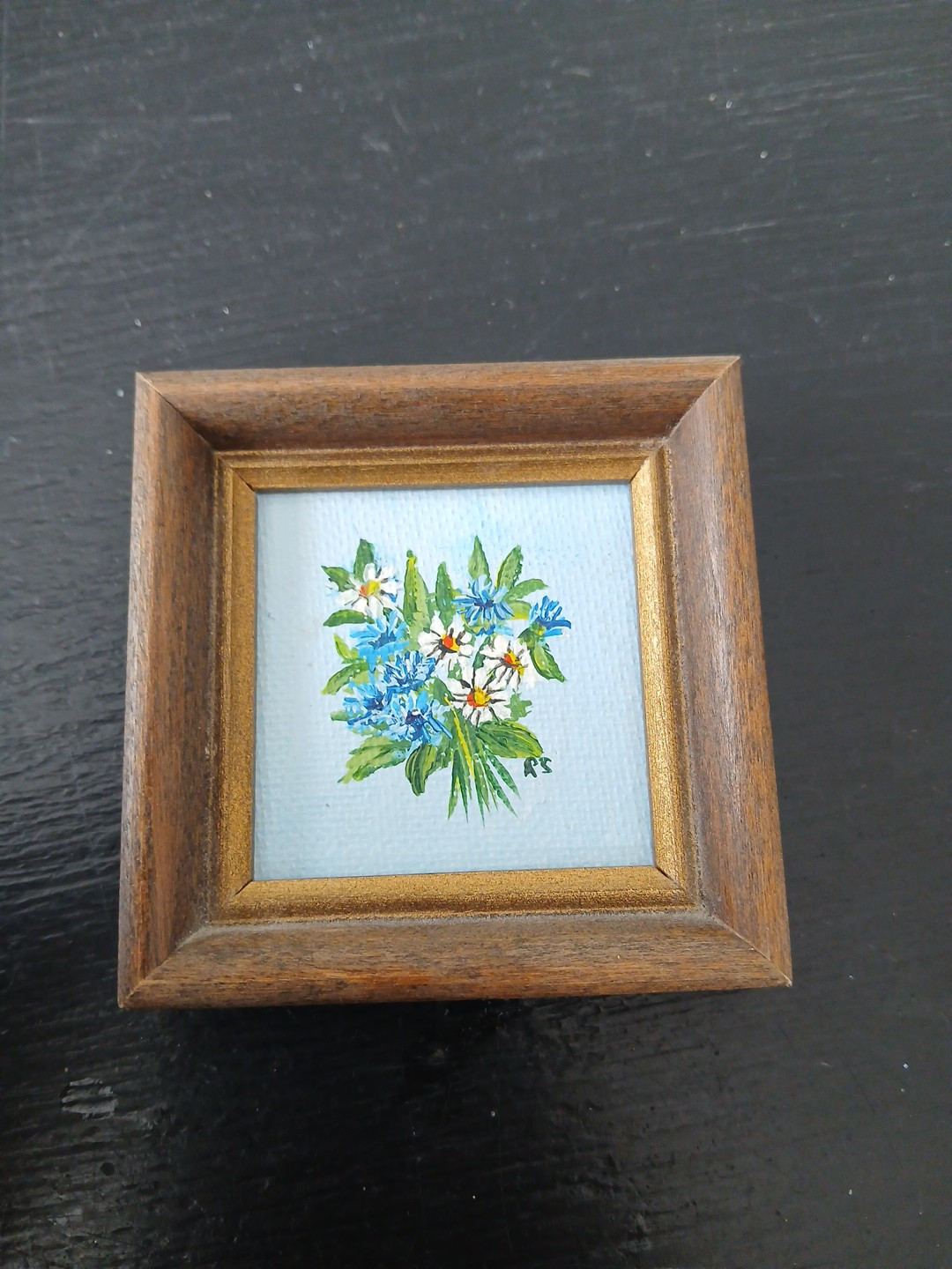 Vintage Framed Painting Bouquet Of Flowers ~1980