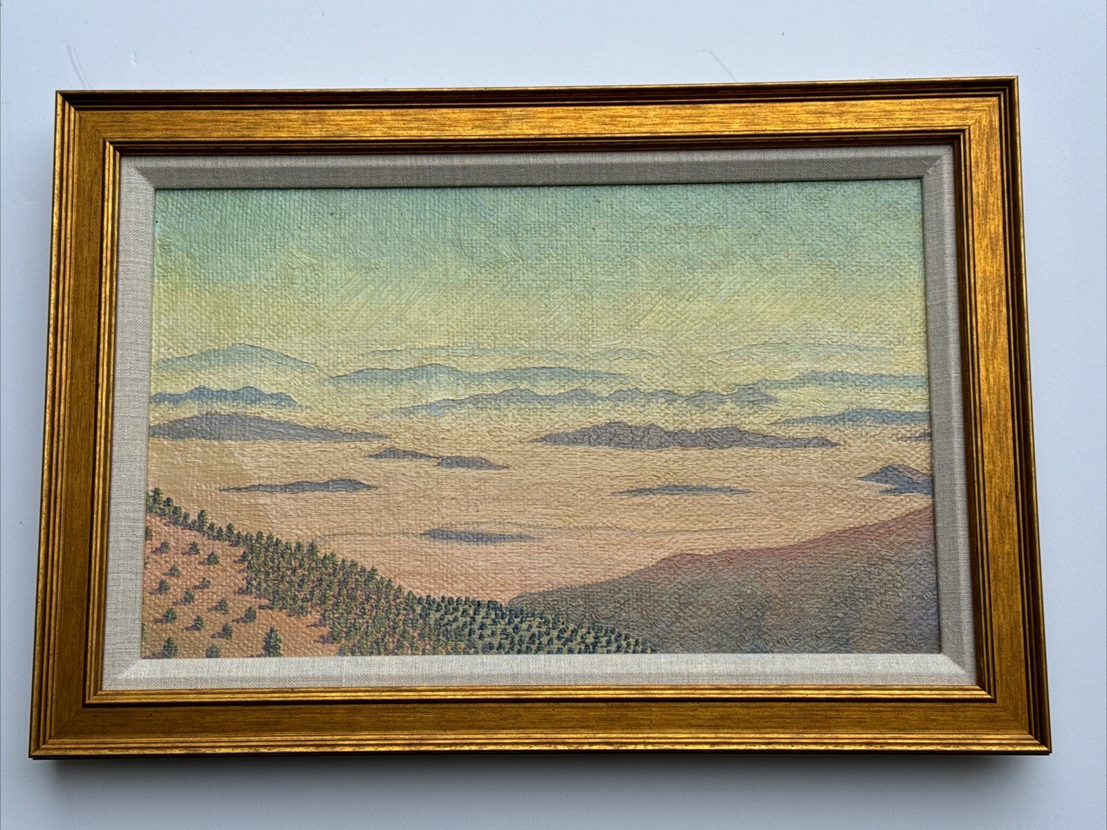 ANTIQUE MOUNTAIN VIEW PAINTING LANDSCAPE WPA AMERICAN REGIONALISM IMPRESSIONIST