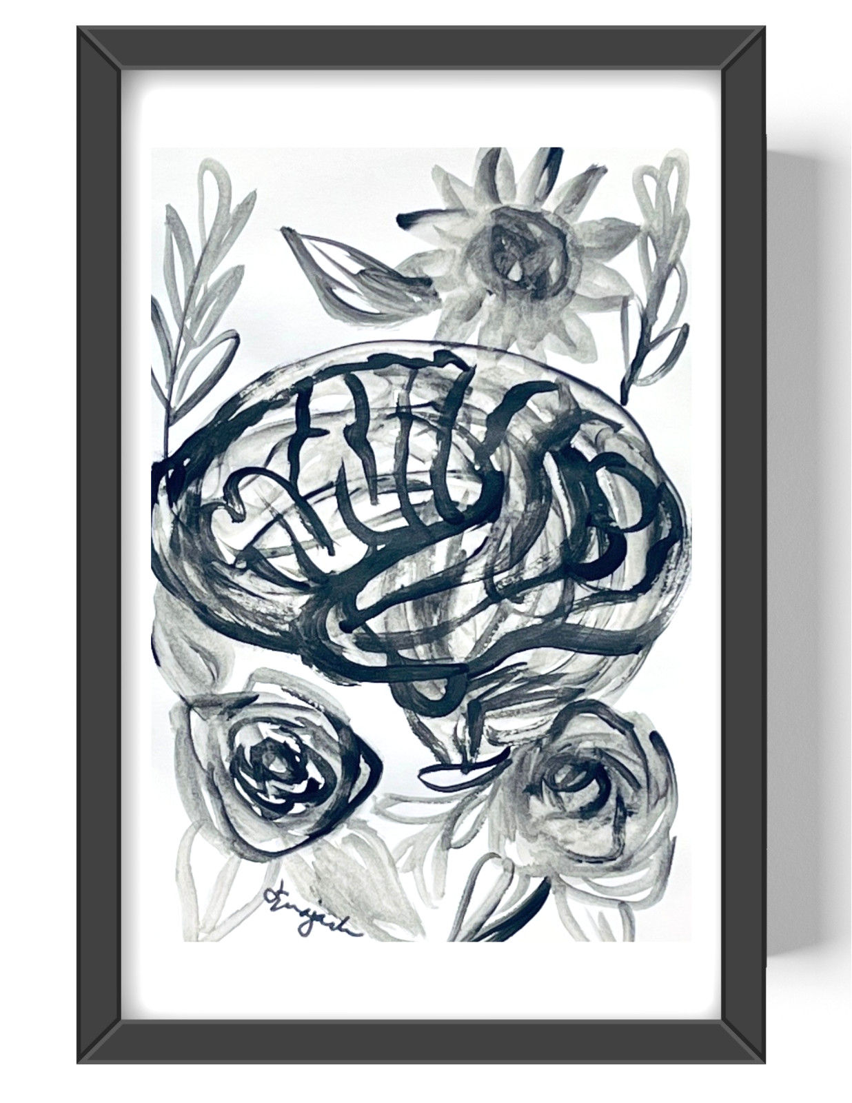Guajardo Blooming Brain of Imagination 9X6 Paper Unique Neo Expressionism