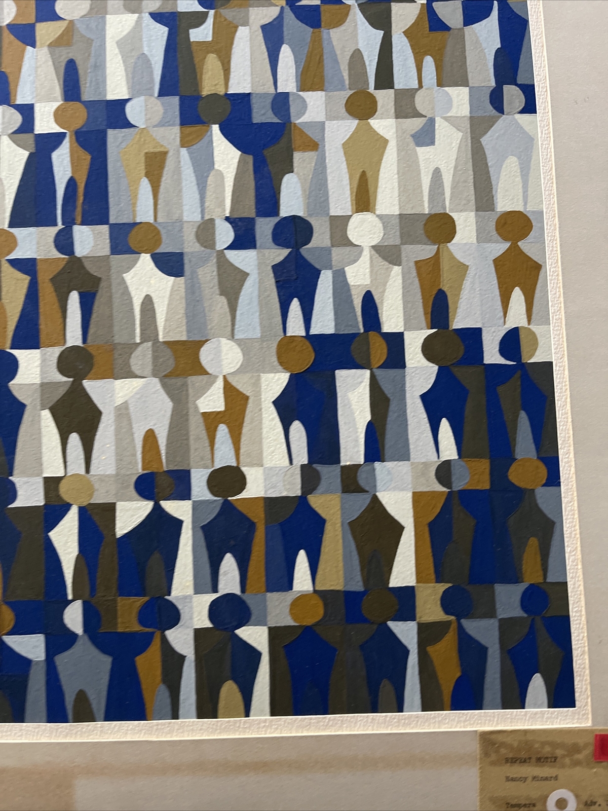 Mid Century Abstract Painting Exhibited award winner Pop Op art Geometric Cubism