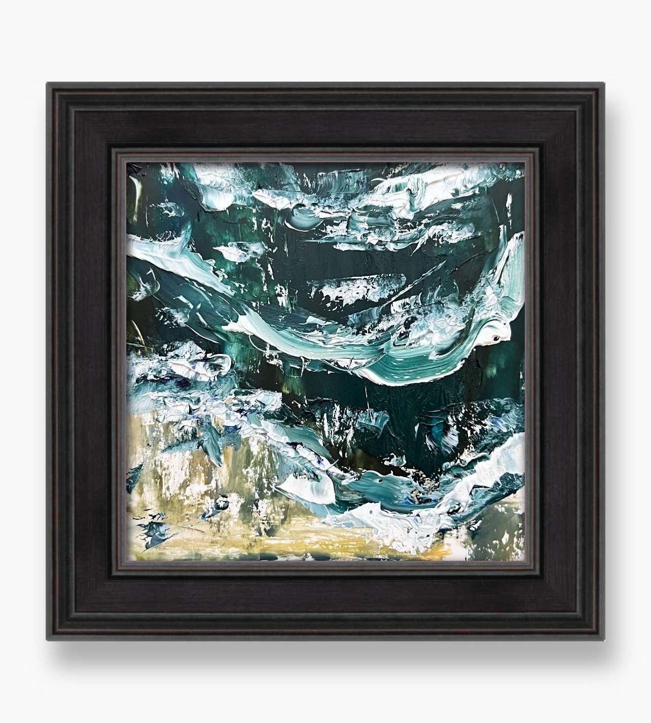 Cape Cod Moody Ocean Abstract Artwork • Coastal Chic Wall Art Framed Decor Gift
