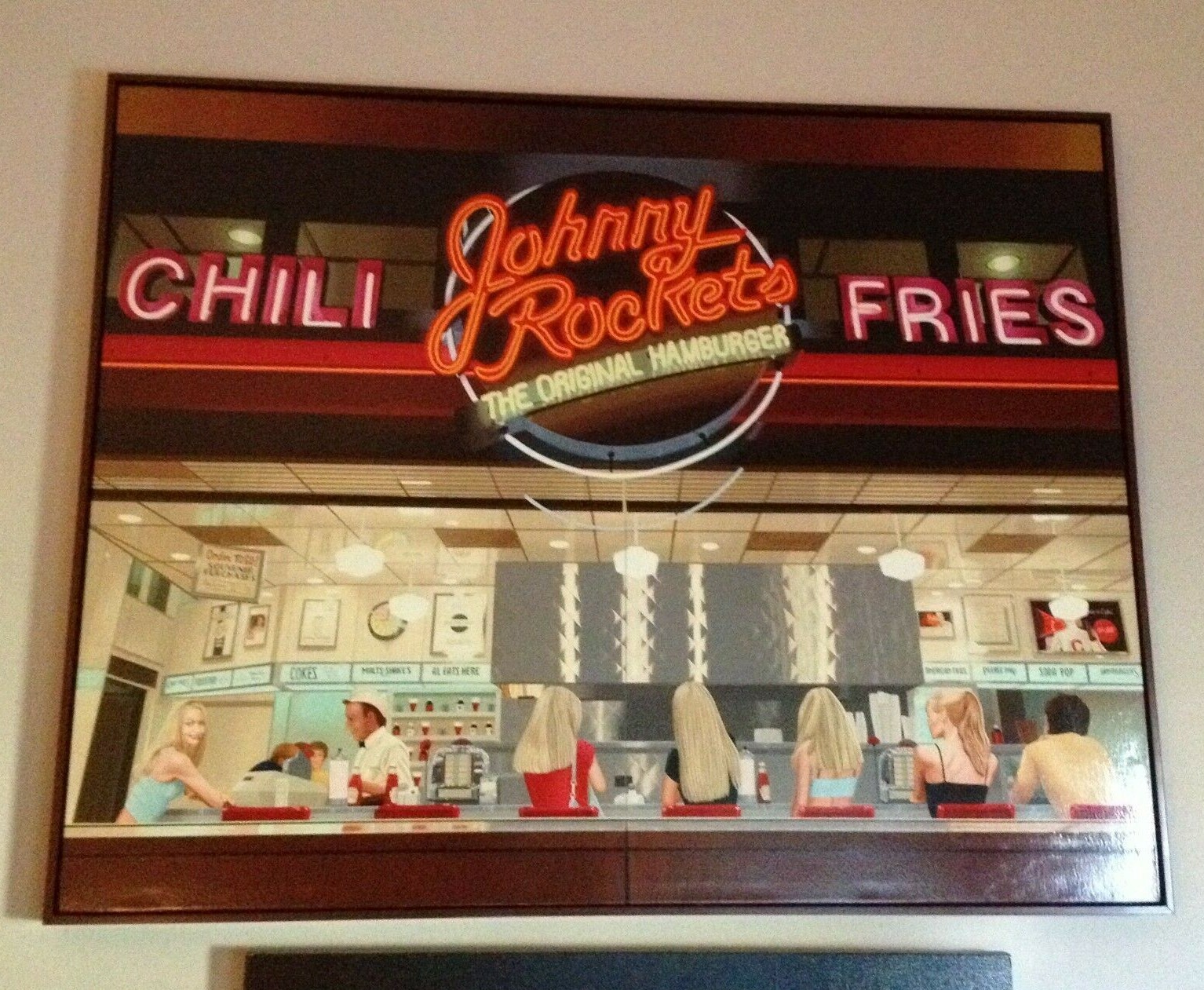 ROBERT FORBES ORIGINAL OIL CANVAS 40″X 52″ Original Johnny Rockets