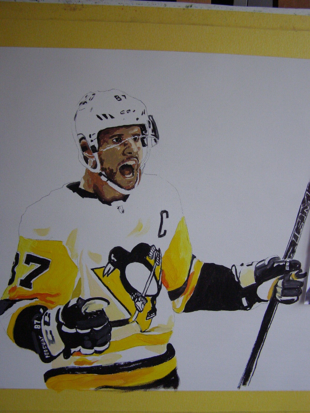 Sidney Crosby NHL Hockey Penguins Original Acrylic Oil Painting Art By Artist
