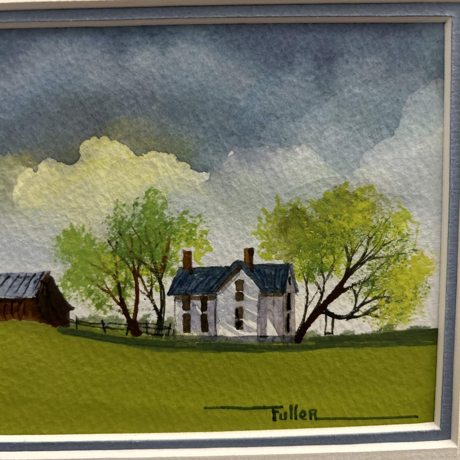 Original Signed Watercolor By Lu Fuller “Spring Color” 4×6 In 11×13 Frame