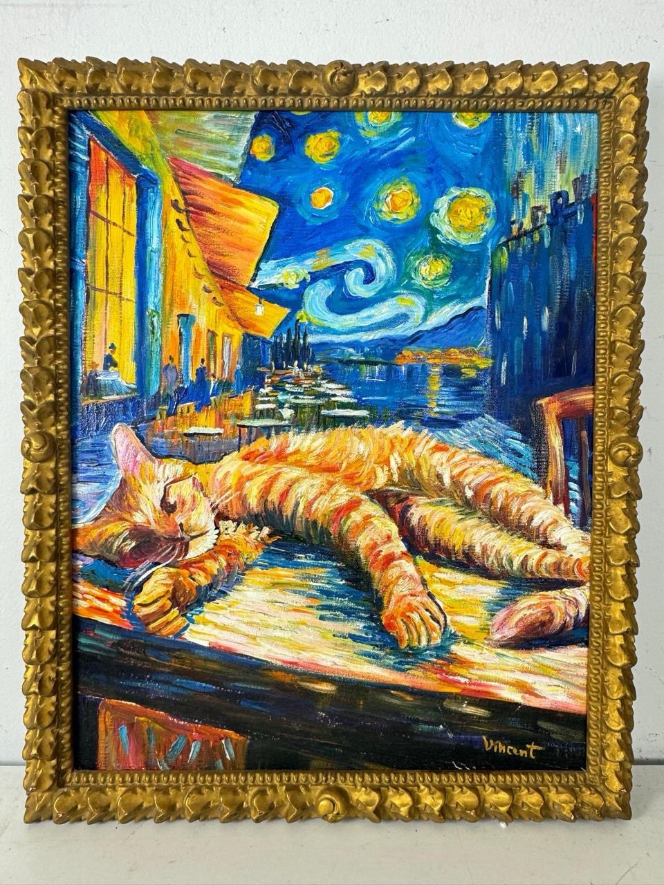 Vincent Van Gogh (Handmade) Oil On Canvas, Signed, Stamped & Framed Painting