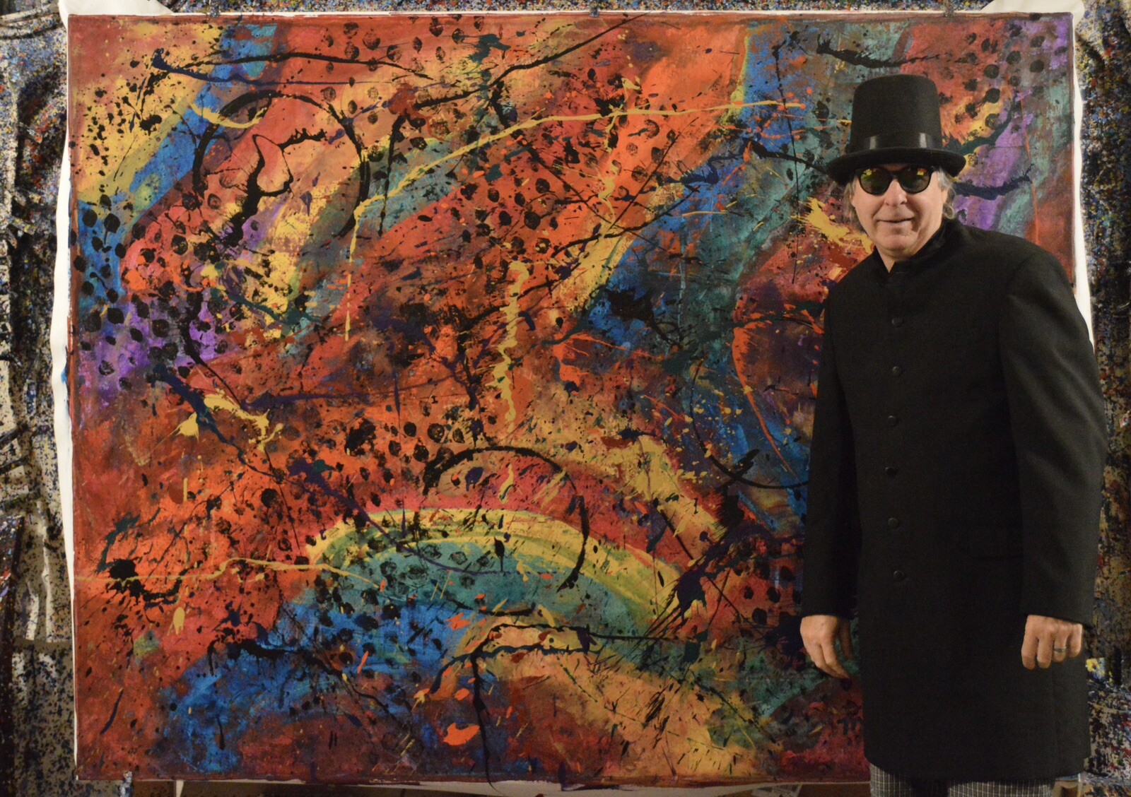 Jackson Pollock style￼ Profession￼al Painting 81” X 62”(6ft 9in)Abstract Modern