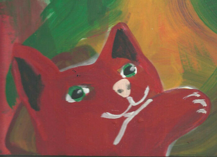Sandy with Dandy the Cat by William Mayer new york surreal artisit