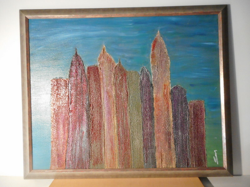 Painting Canvas Skyscraper Urban Landscape City United States? Saved