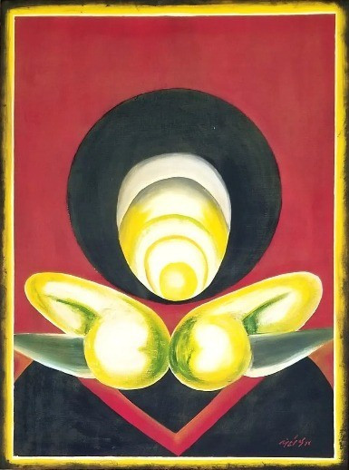 Gulam Rasool Santosh – Oil painting in canvas.