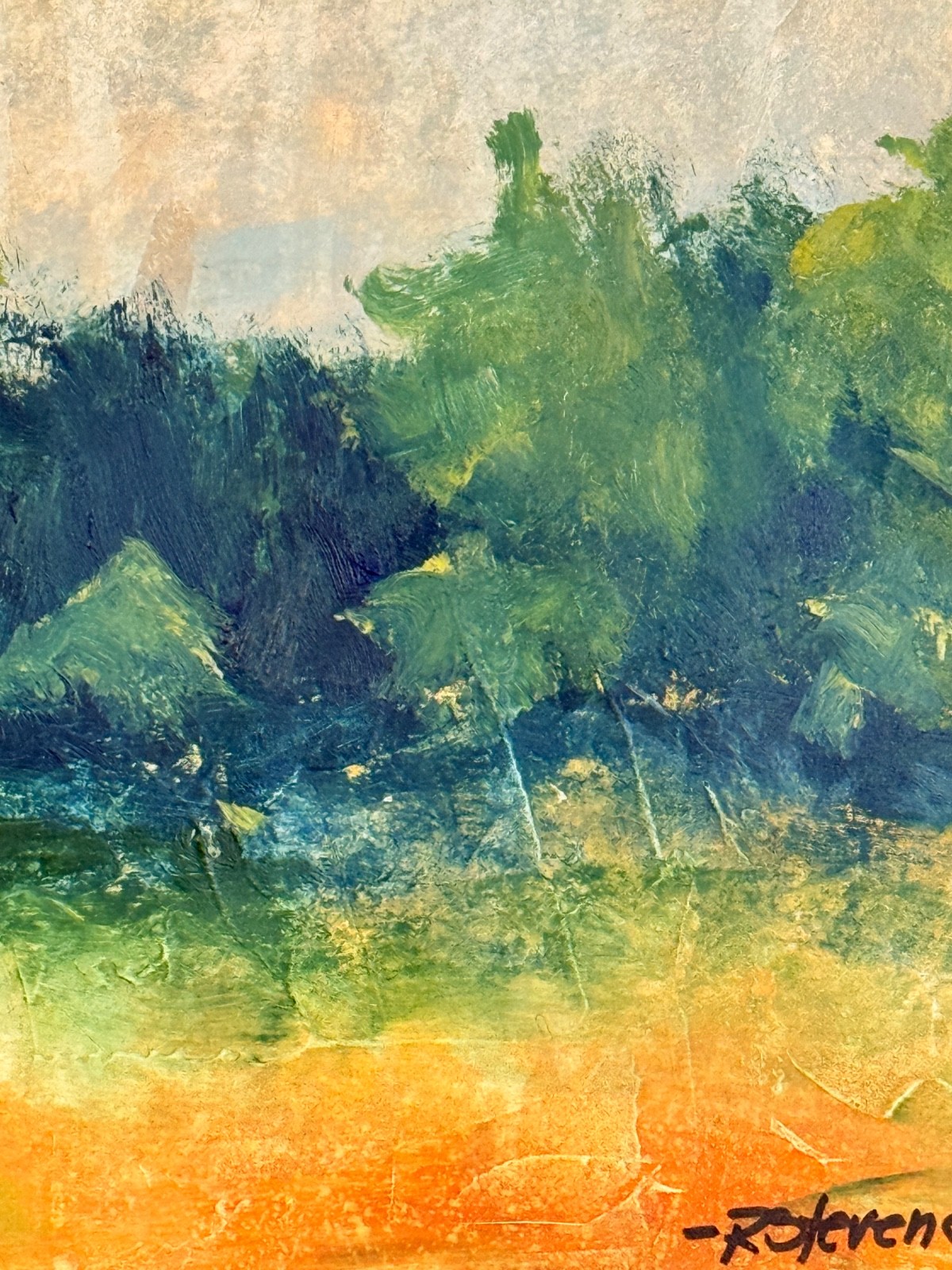 Contemporary Abstract Landscape Painting Textured Cotton Paper 12×16 R Stevens