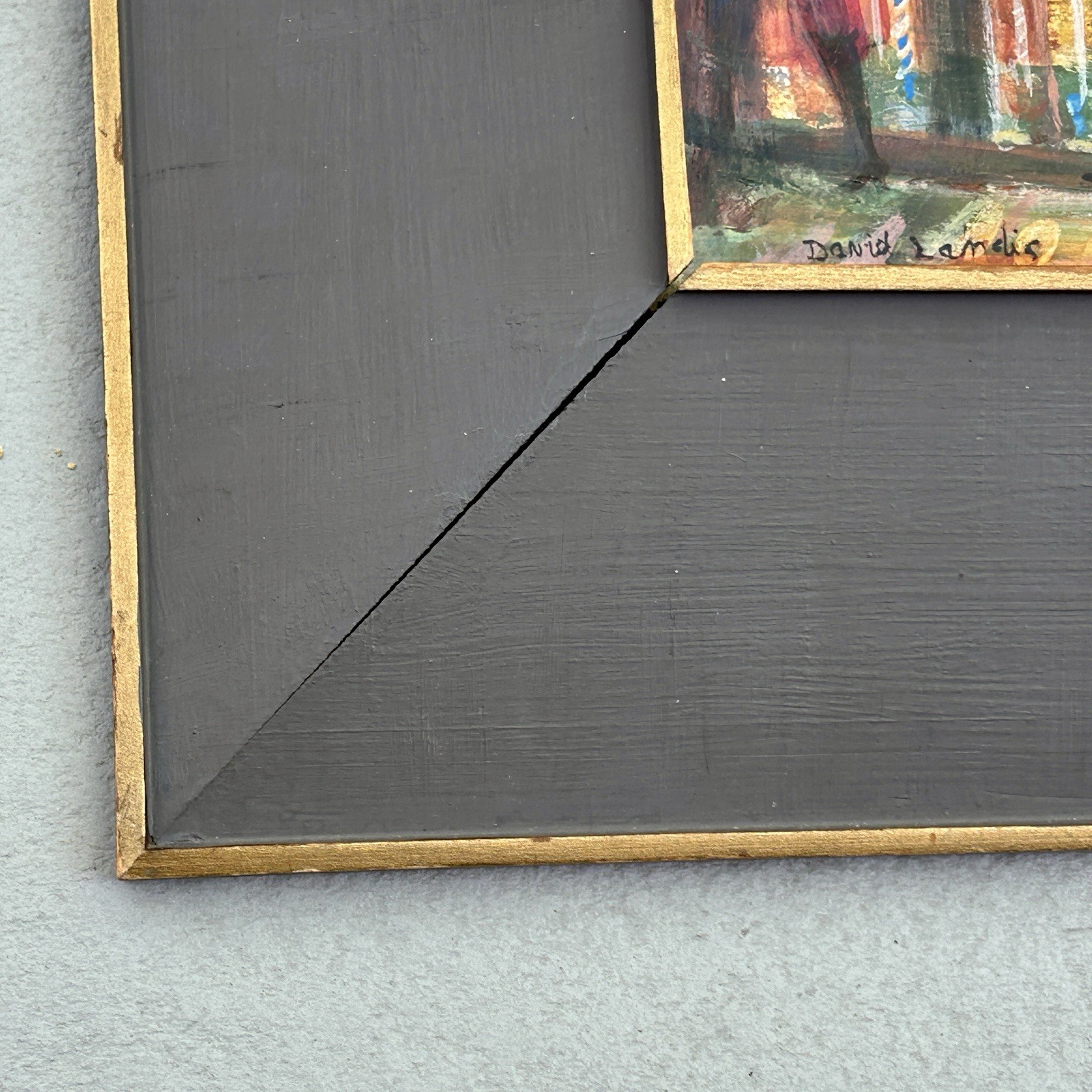Signed David Landis (1918–1983) Venice Italy Modernist Oil on Board 60s VTG