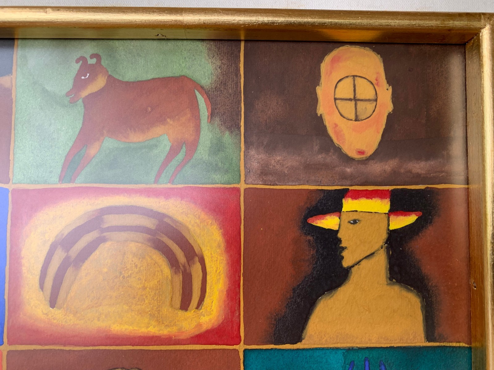 Listed Mexican Artist Soid Pastrana Original Painting Ex Cond Faces & Scorpion