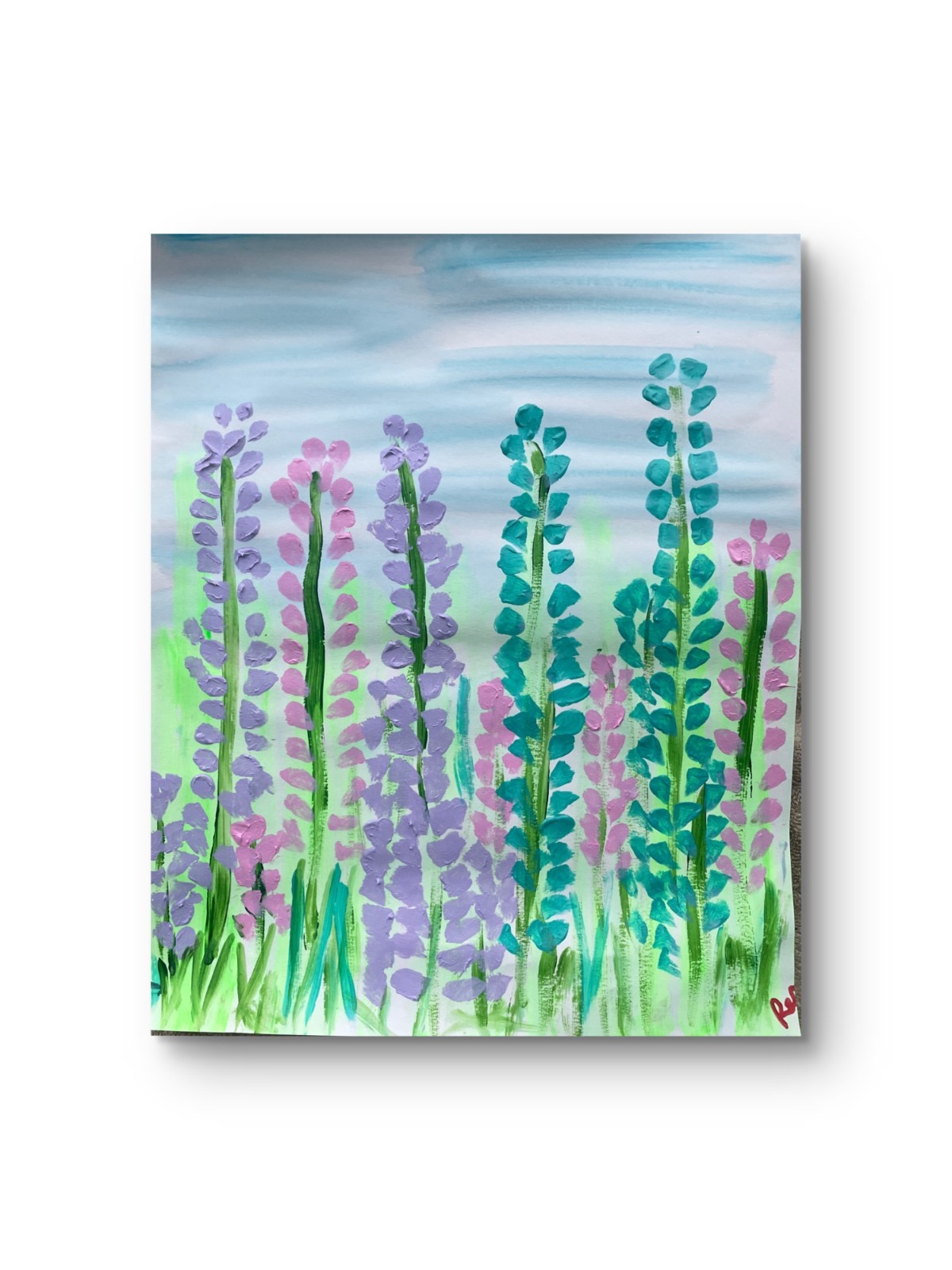 Roadside Flowers 11X 14″ Neo Impressionist Acrylic Painting Canvas Loose Paper