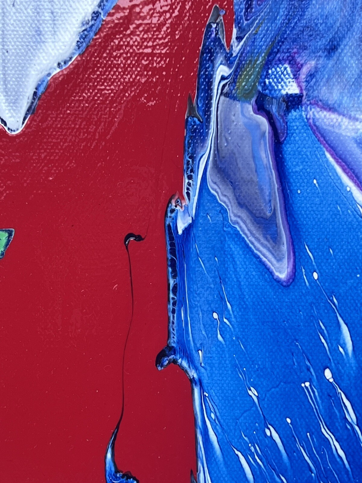Night Swimming original MBollen abstract fluid painting sealed red purple green