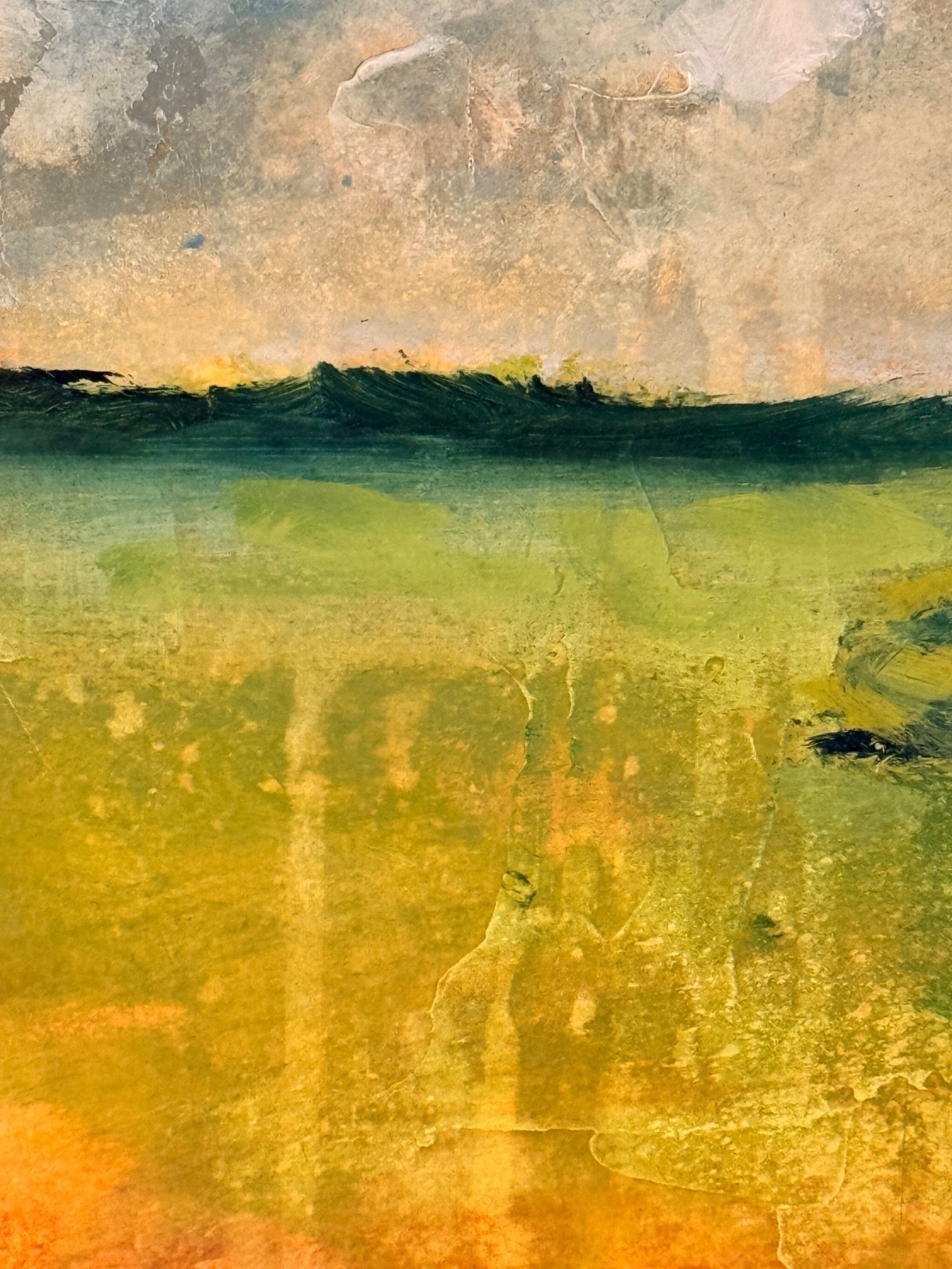 Contemporary Abstract Landscape Painting Textured Cotton Paper 12×16 R Stevens
