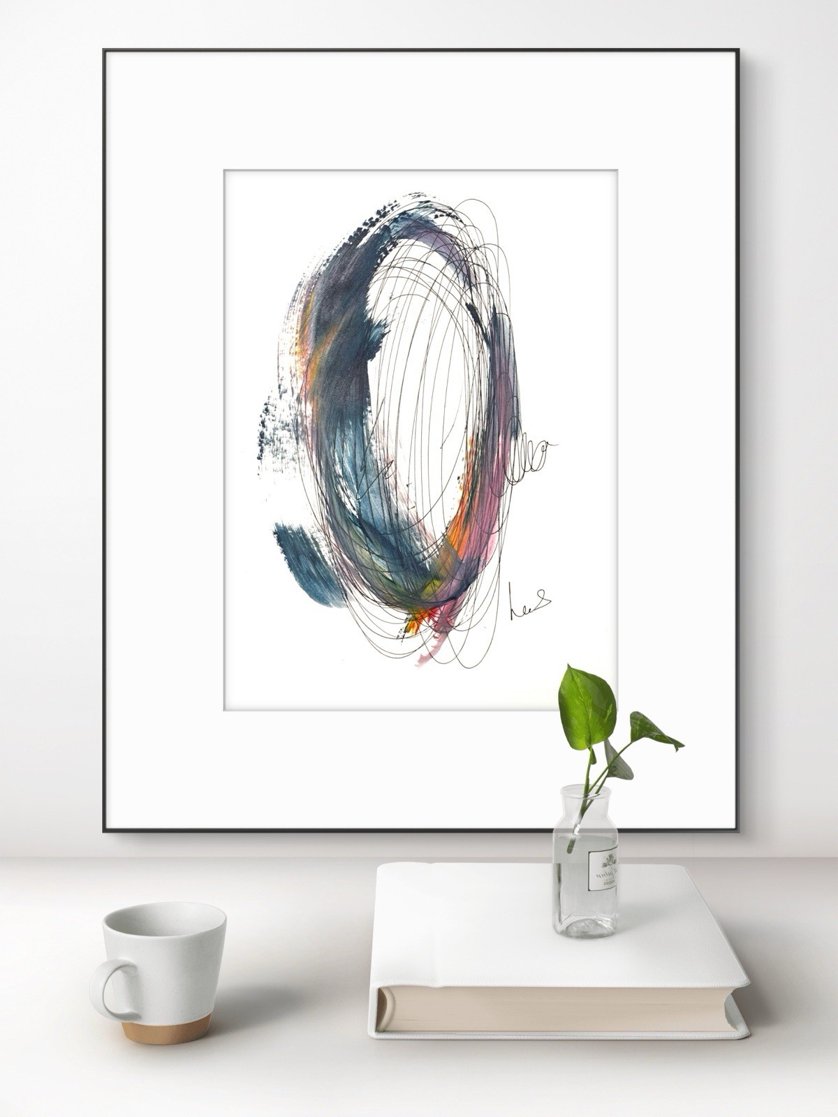 Original Abstract Expressionism 9X12 Paper Acrylic Expressive Handmade Signed 26
