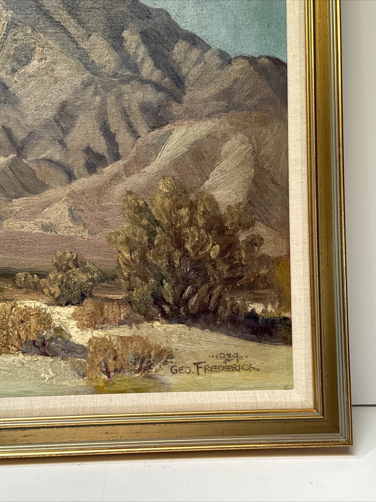Antique Desert Painting Impressionist Landscape George Frederick 1930’s 1934