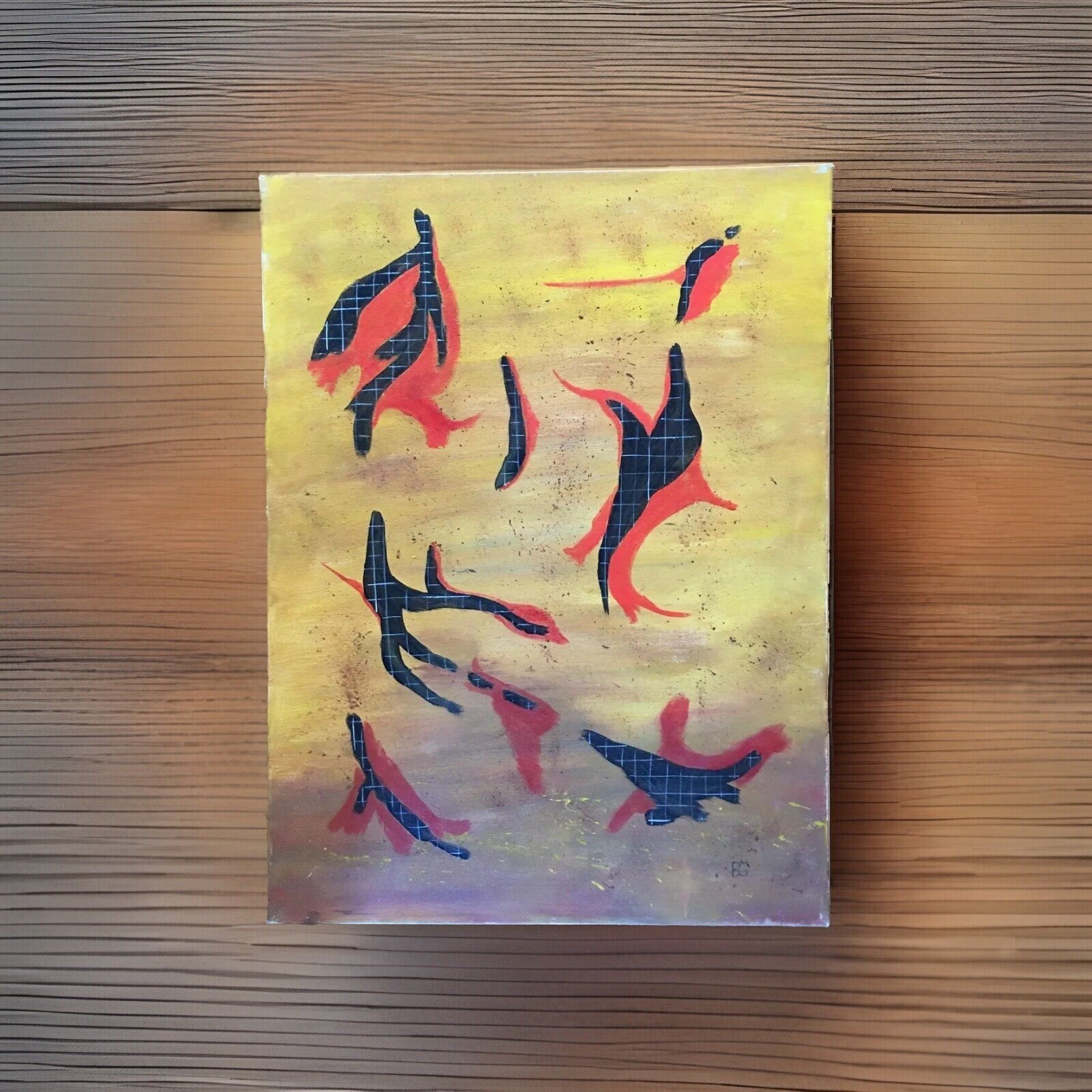 LISTED ARTIST painting ABSTRACT modernist Dr. Benjamin Gross EXPRESSIONIST