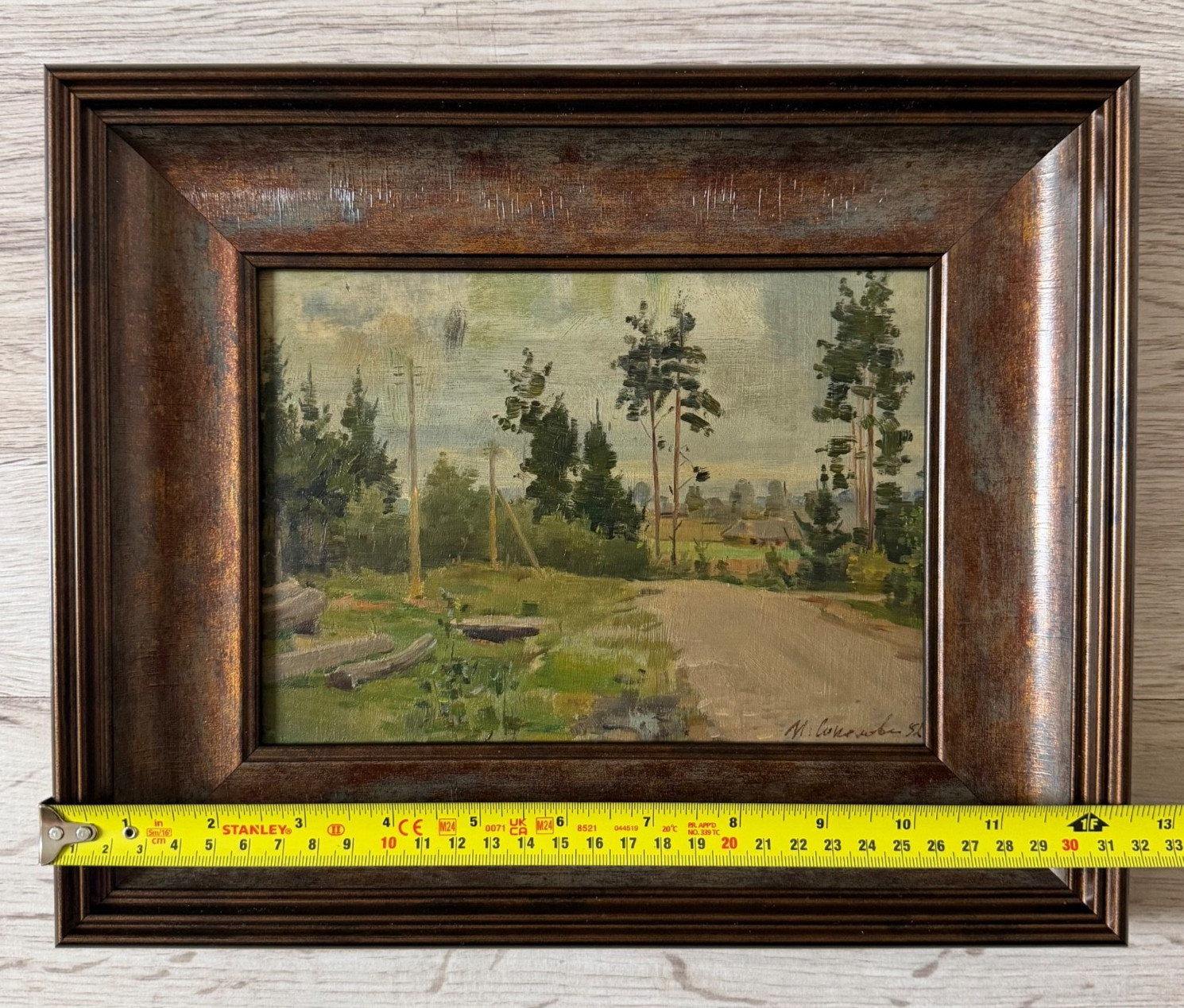 Antique oil painting framed