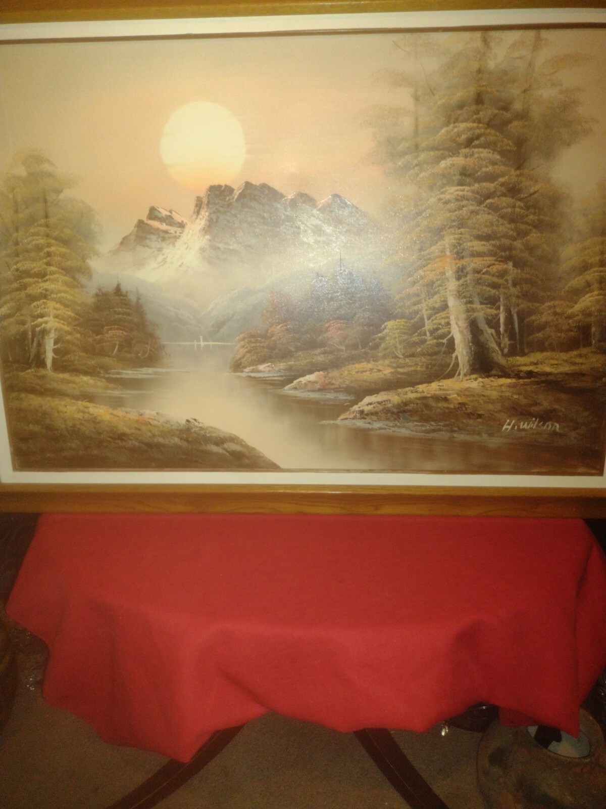 Landscape Oil Painting Signed H.wilson