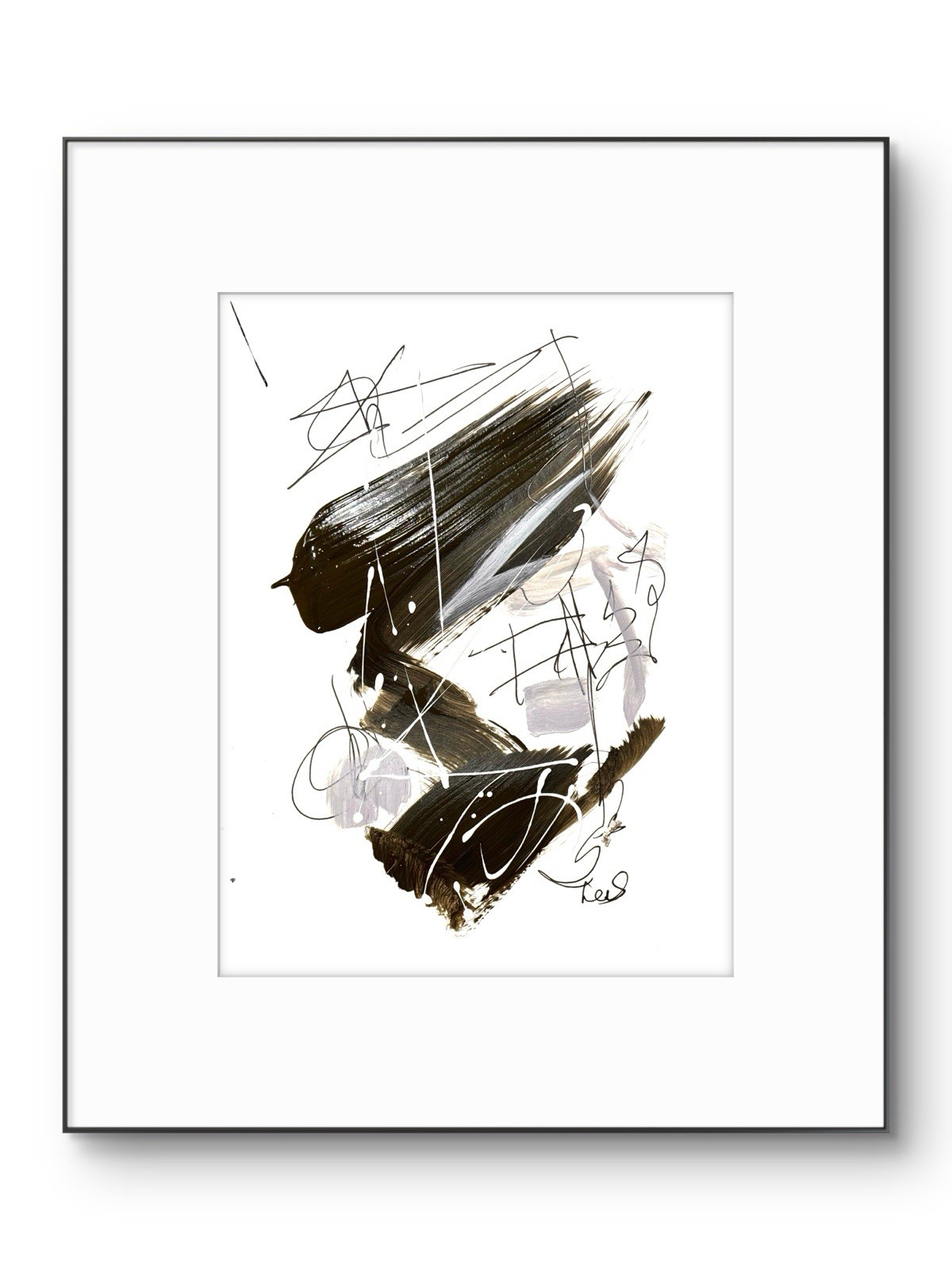 Original Abstract 9×12 Paper Ink Handmade Signed Fine Wall Art Decor 22