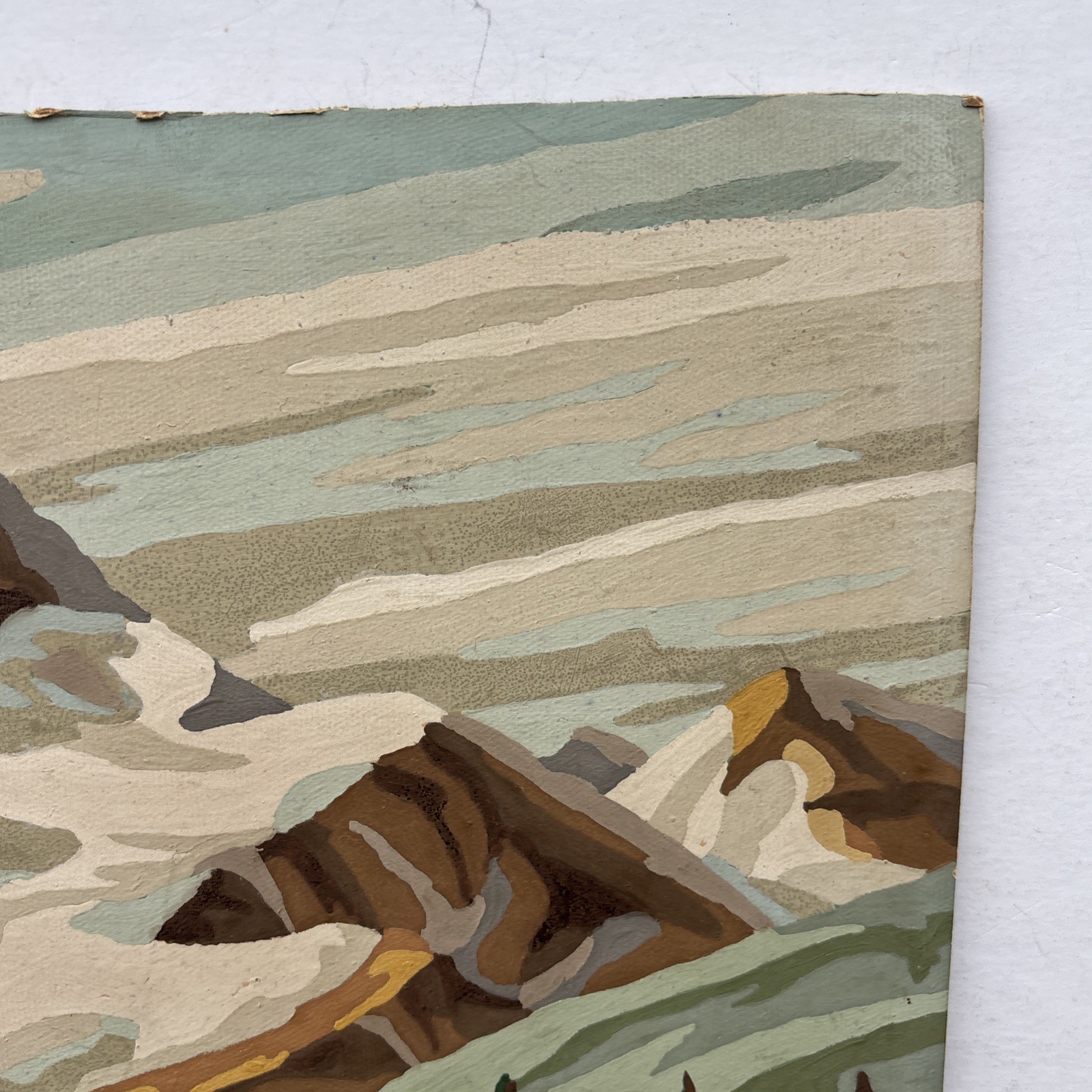 Vintage Set of Paint By Number Artwork Rocky Mountains River Waterfall 19.5 x 16