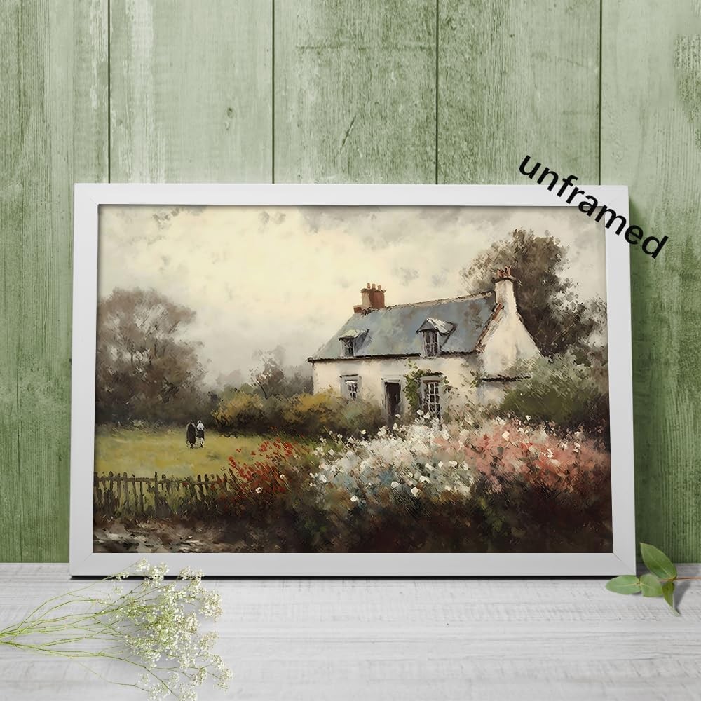 Huabsad Vintage Landscape Flower Portrait Oil 12x16in Unframed Oil painting03