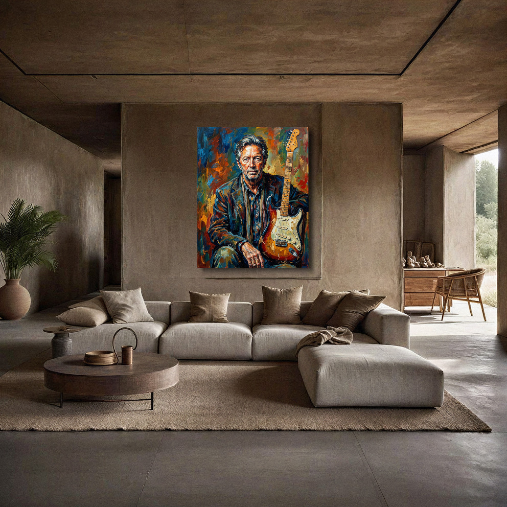 Eric Clapton portrait painting. Signed limited edition Print. Ships Worldwide