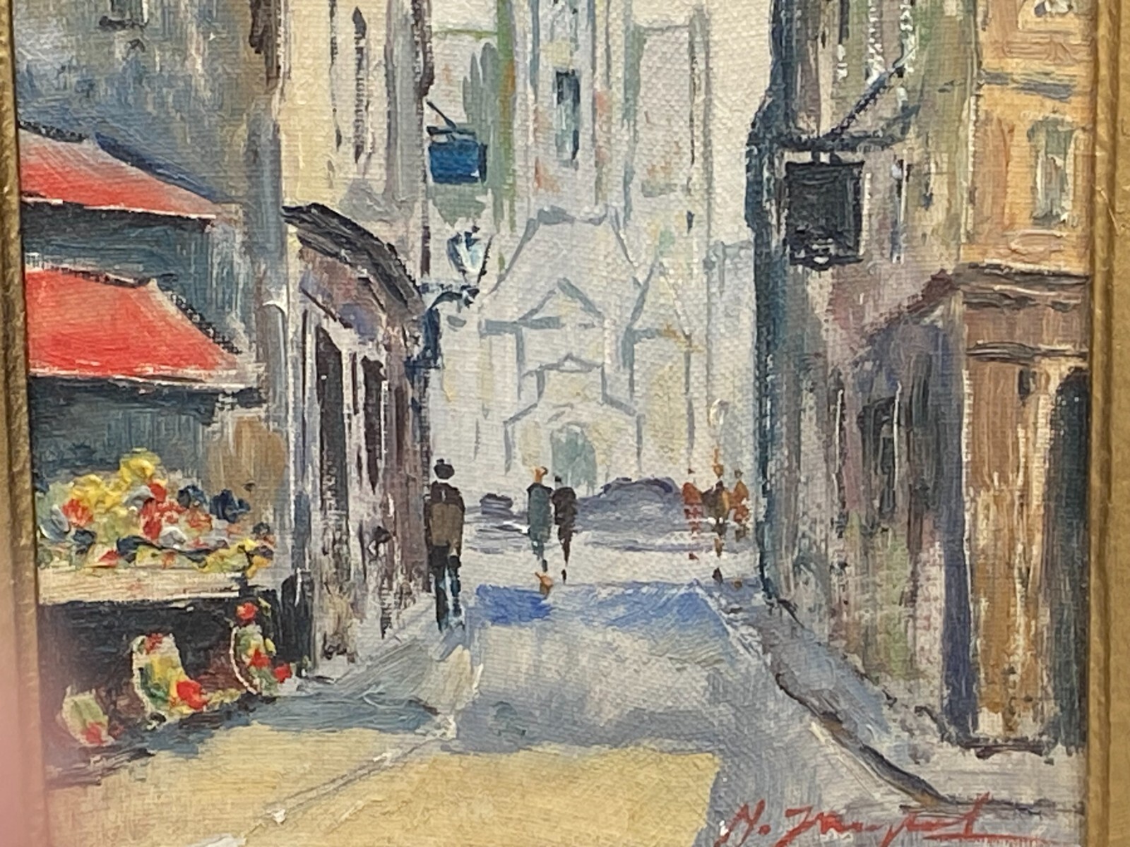M. Janpol (French, 20th C), Mid-20th Cent. Original O/C «View Of Paris», Signed!