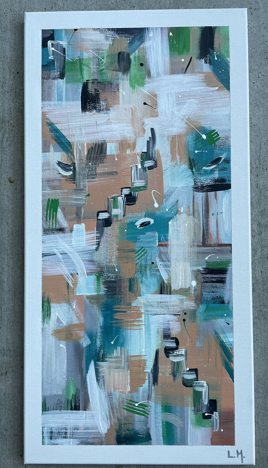 Salmon Steps Acrylic On Canvas Original Painting Wall Art